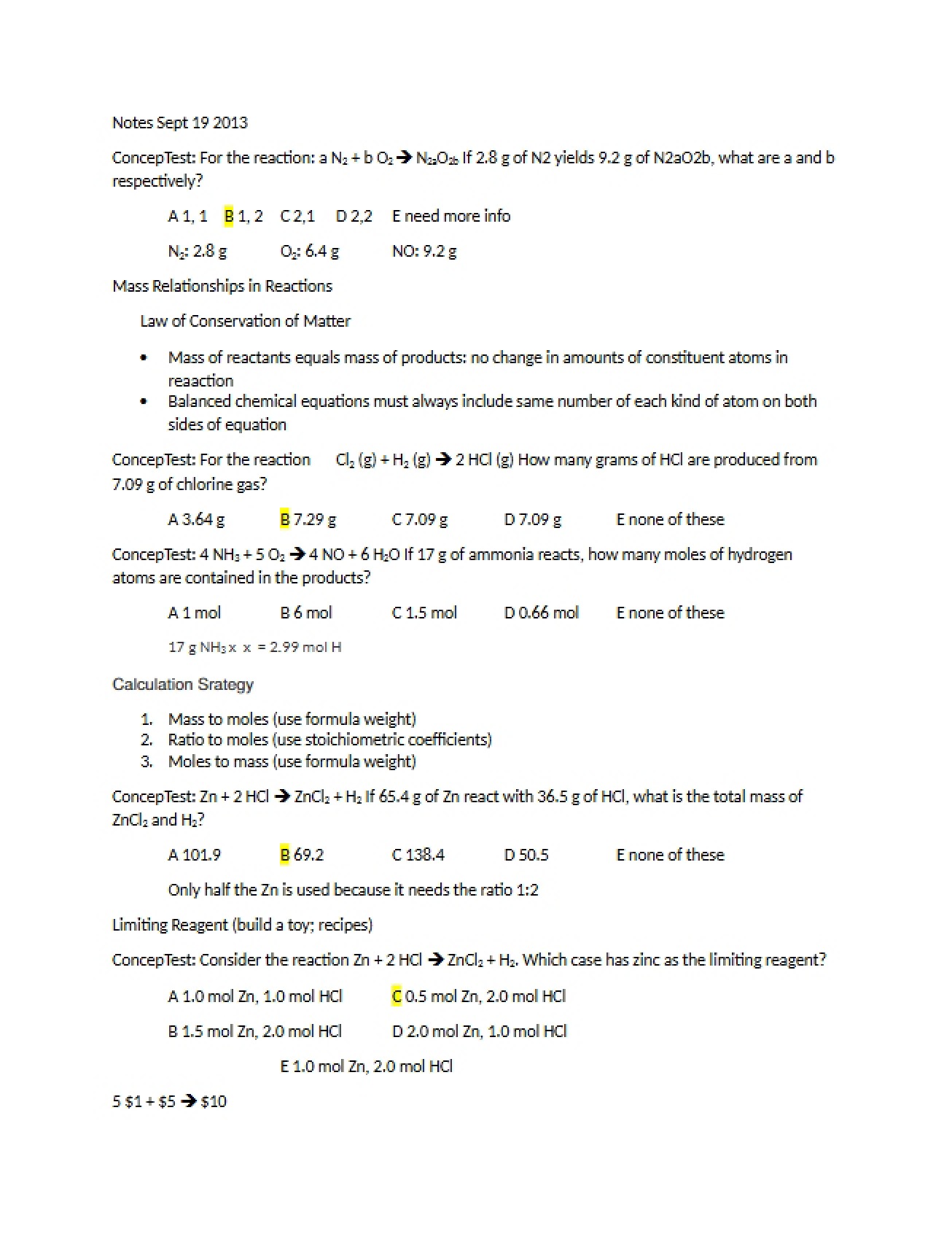 Notes from September 19, 2013