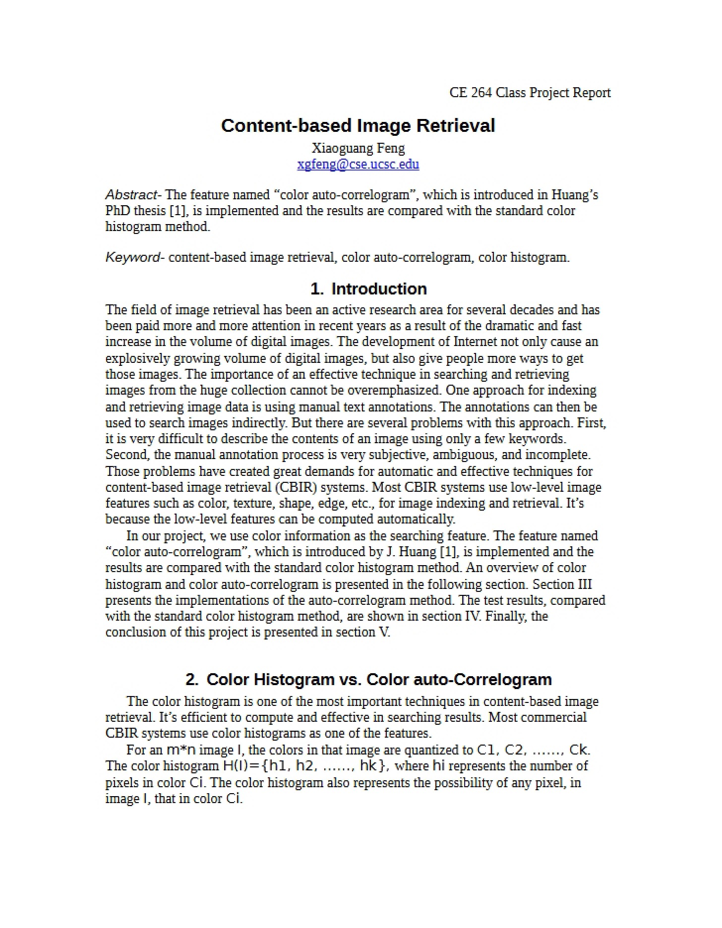 Retrieval of Images Based on Content