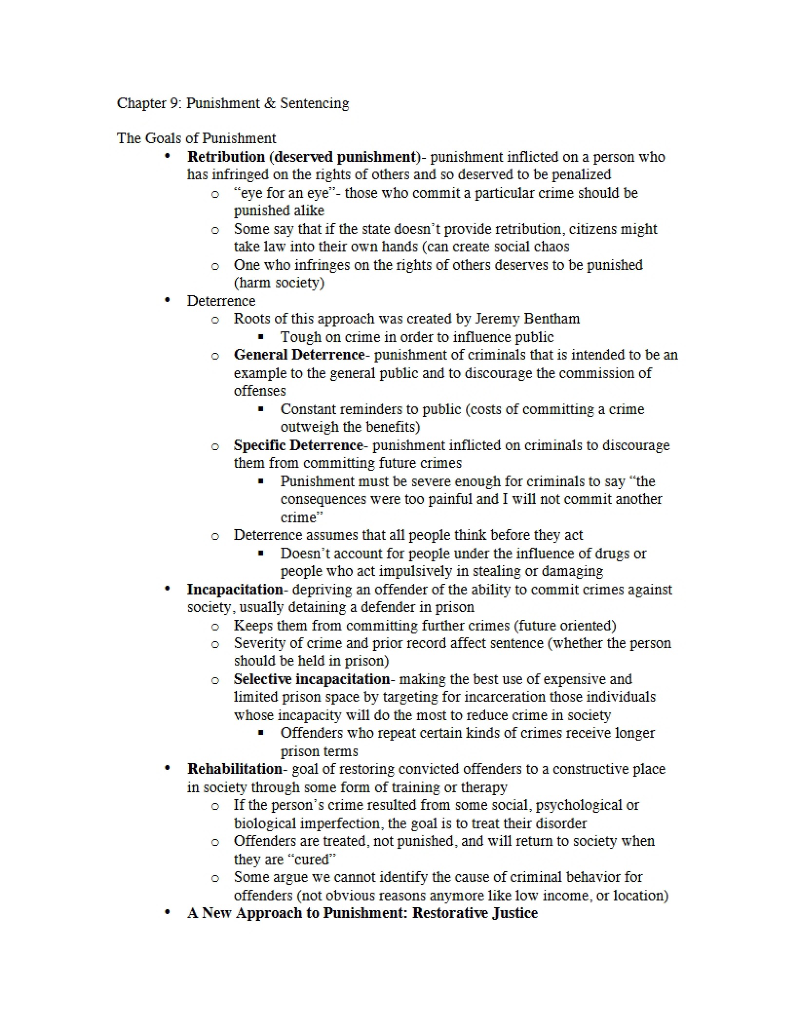 Chapter 9 Sentencing and Punishment