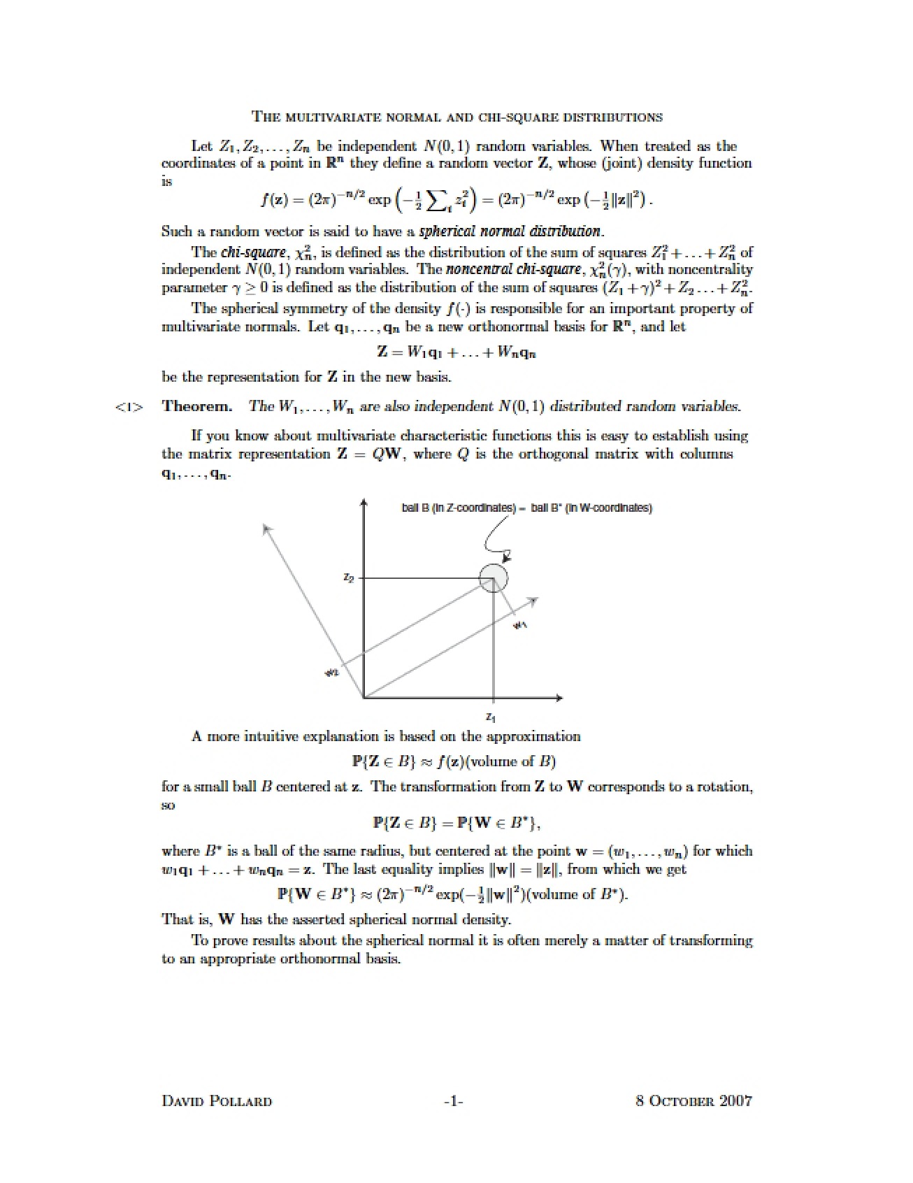Chi-Square and Multivariate Normal Distributions
