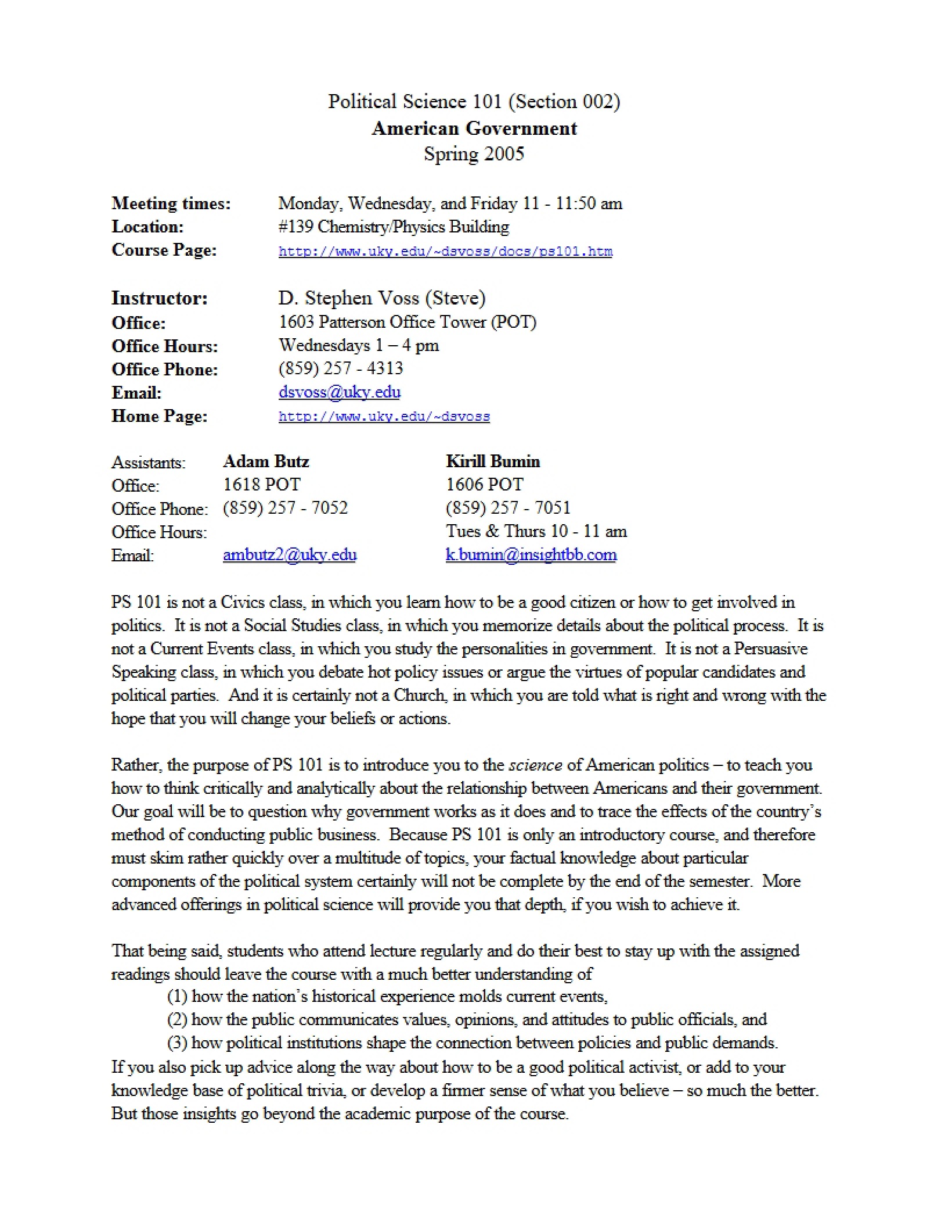 Course Syllabus