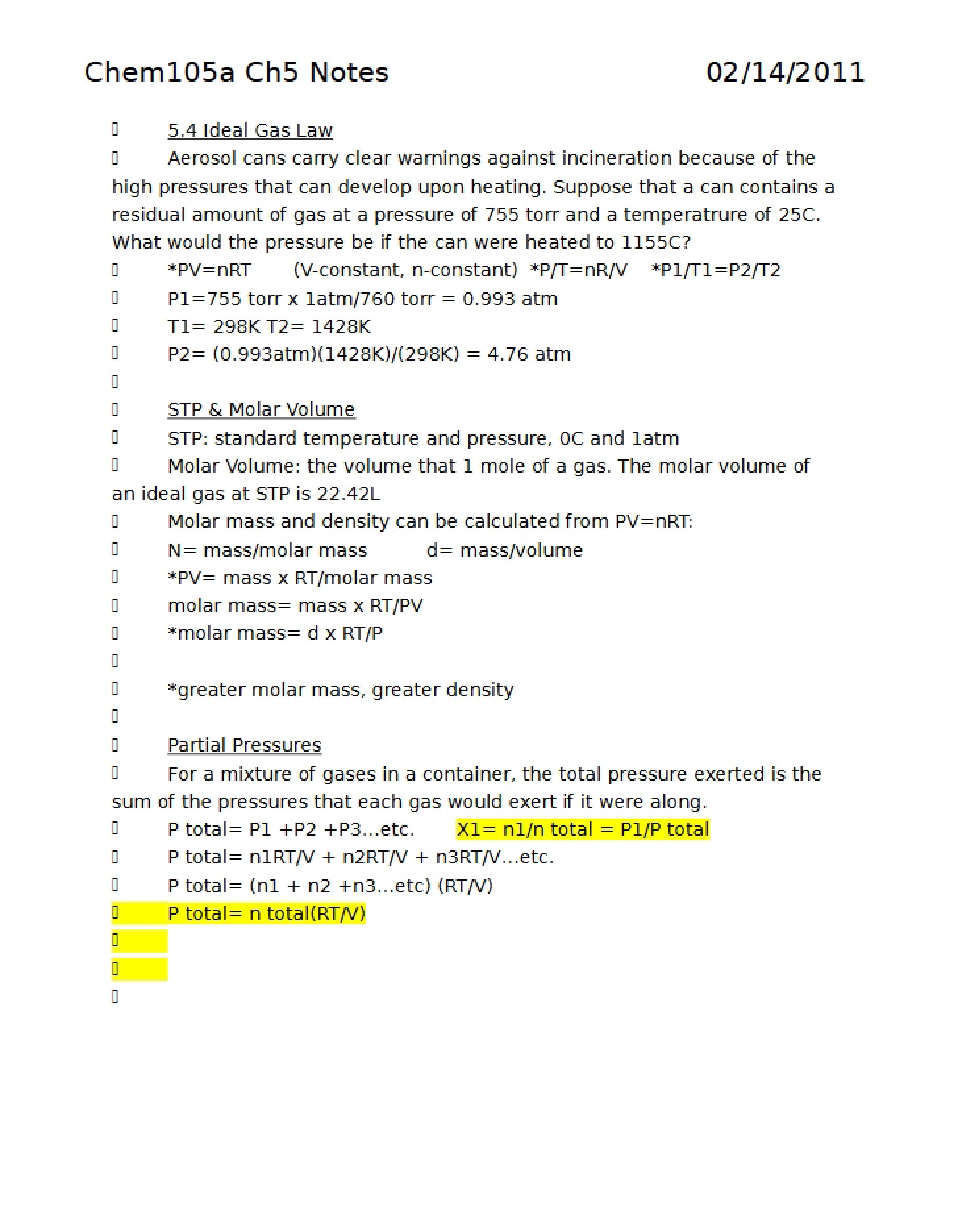 Notes for Chapter 5