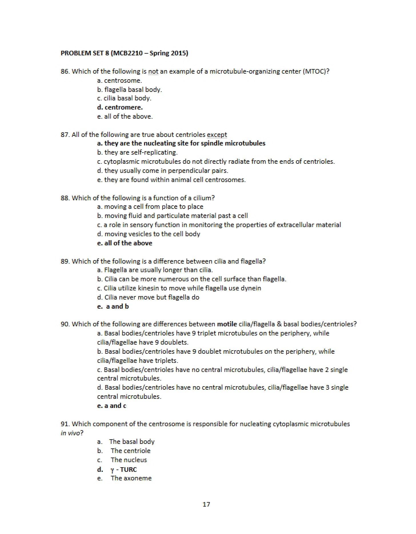 Key Set 8 Problems