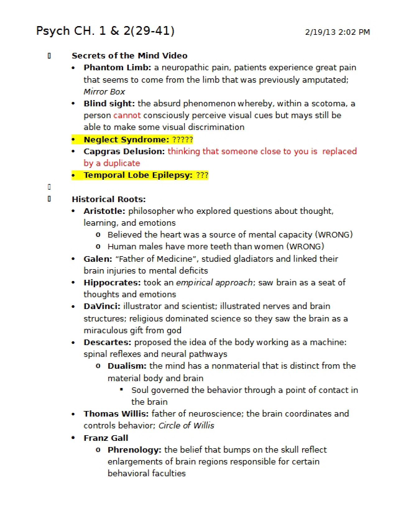 Notes for First Exam