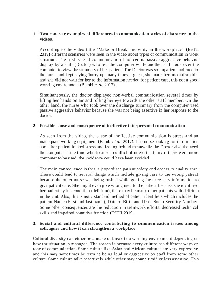 Workplace Communication - Examples and Analysis