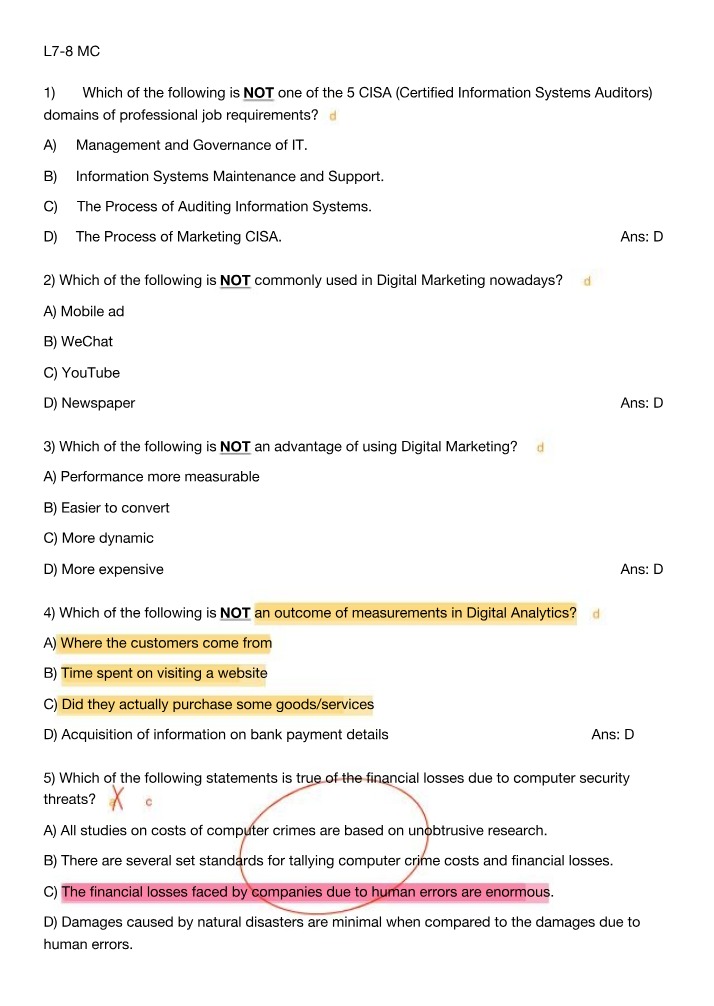 5 CISA Domains - Professional Job Requirements