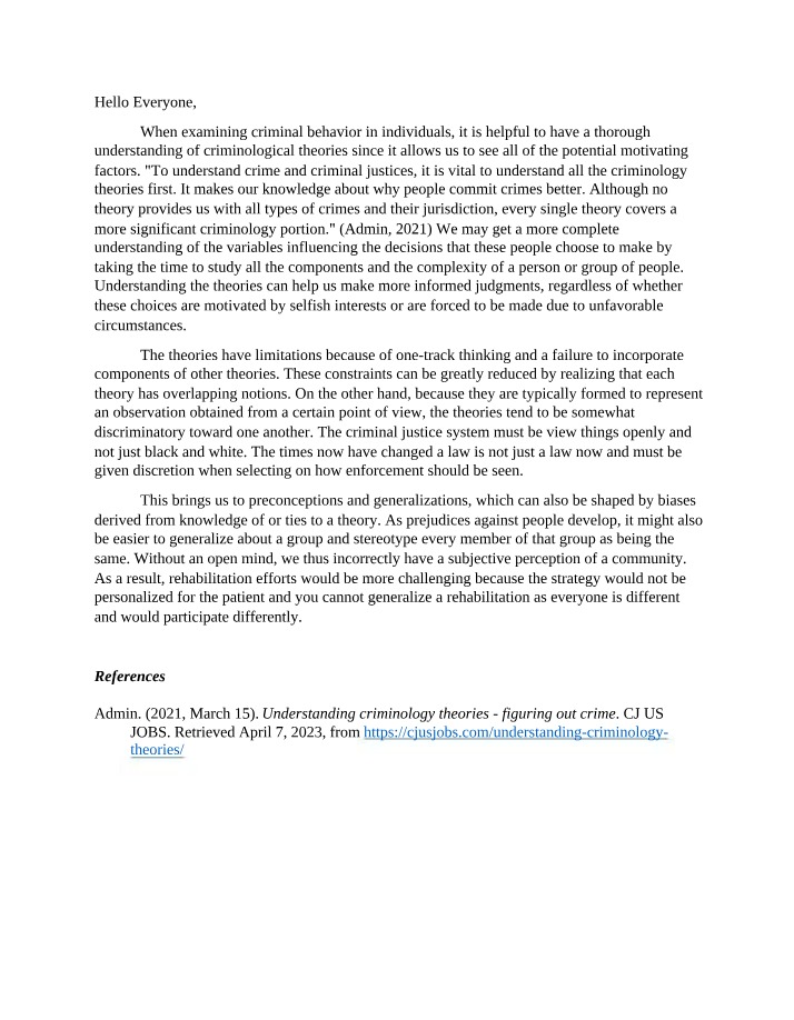 Understanding Motivating Factors in Criminology Theories