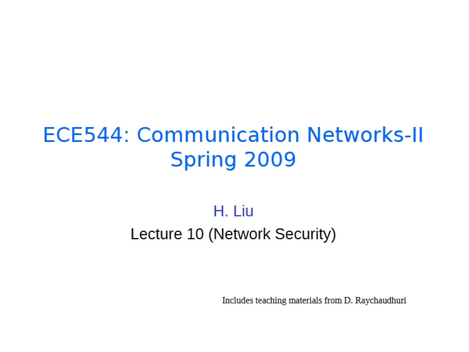 Security of Networks