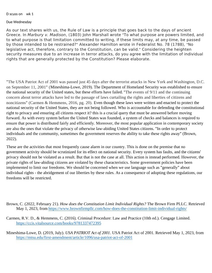 Balancing Individual Rights and National Security
