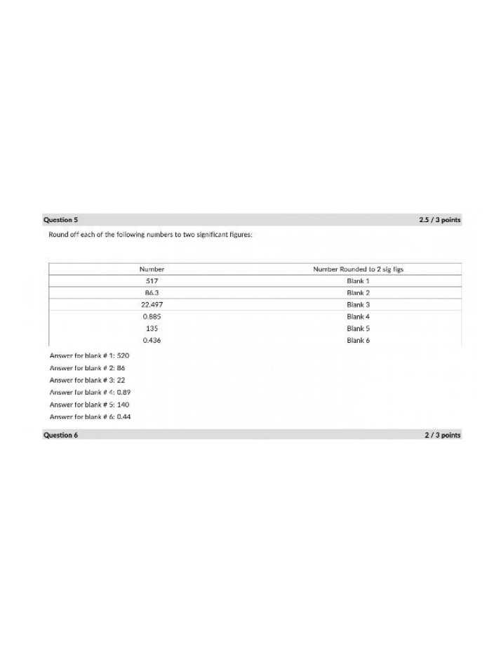 Practice Questions for Rounding to Two Significant Figures