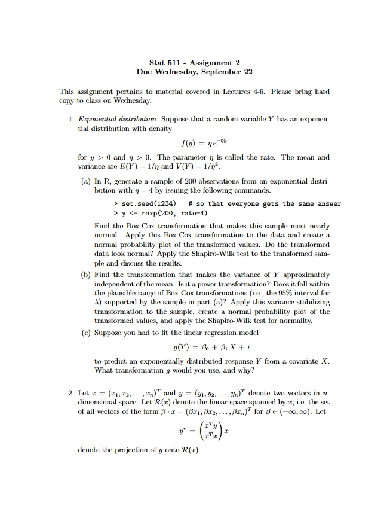 Assignment 2 (Stat 511)