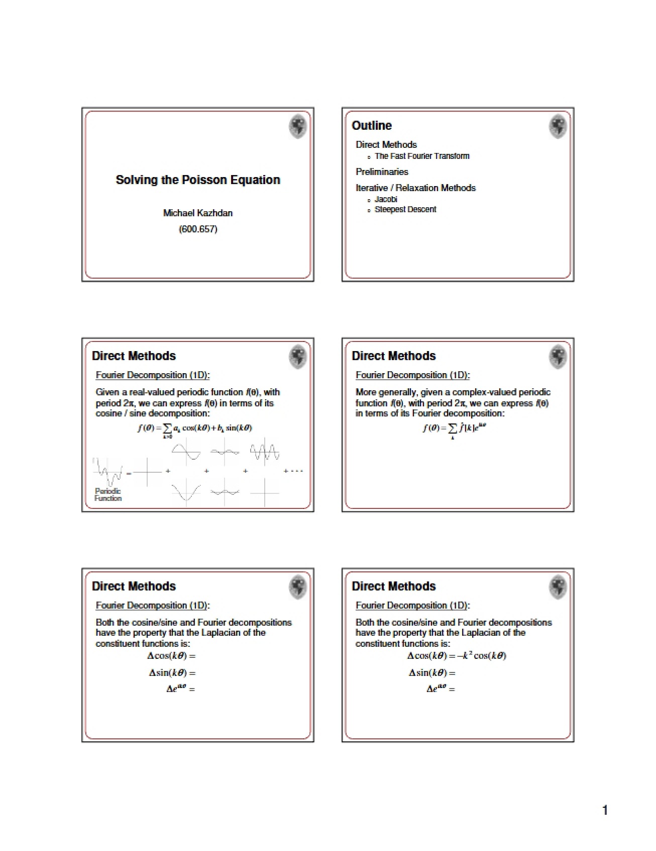 Poisson Equation Solutions