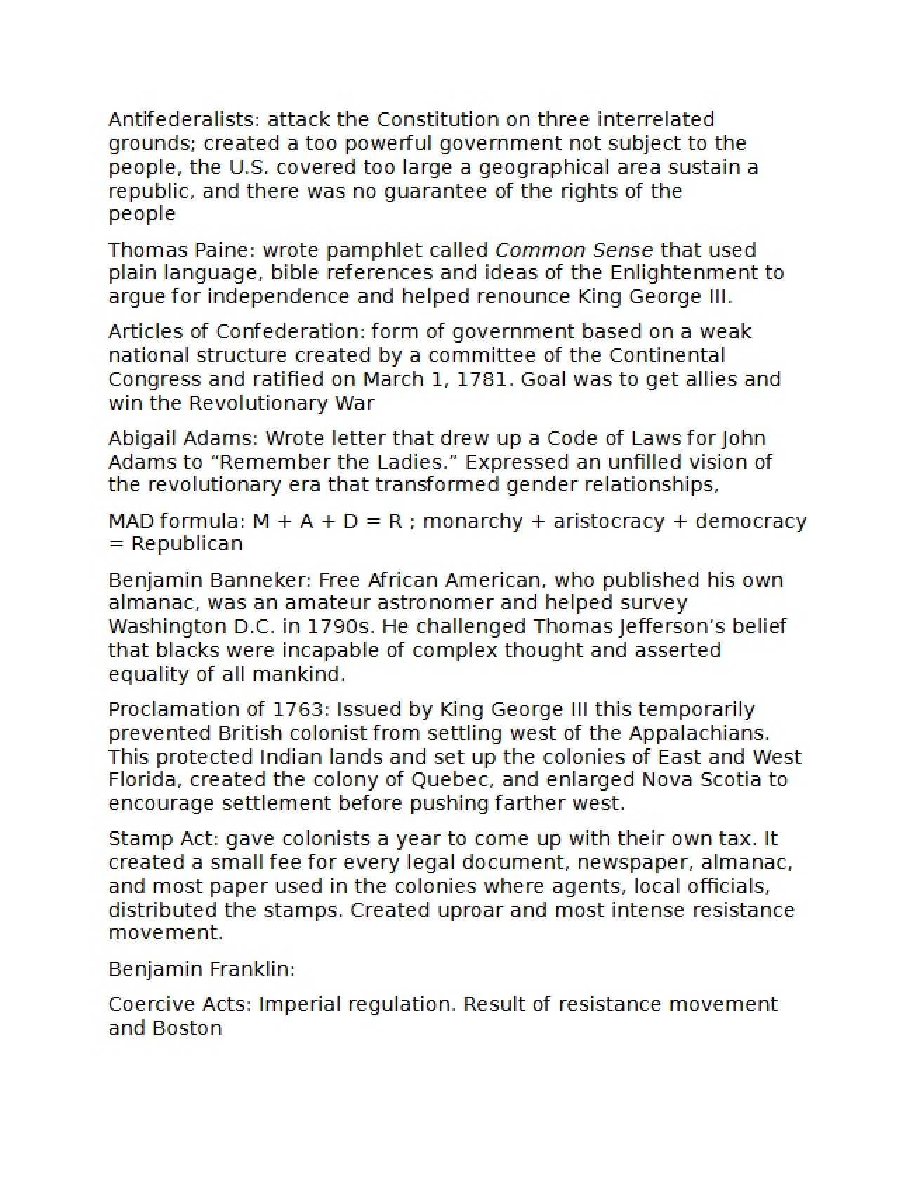 US History Exam 1 Guide