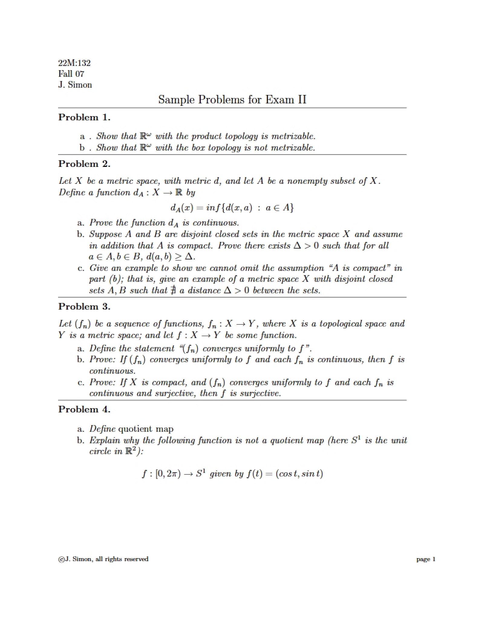 Exam 2 Problem Samples