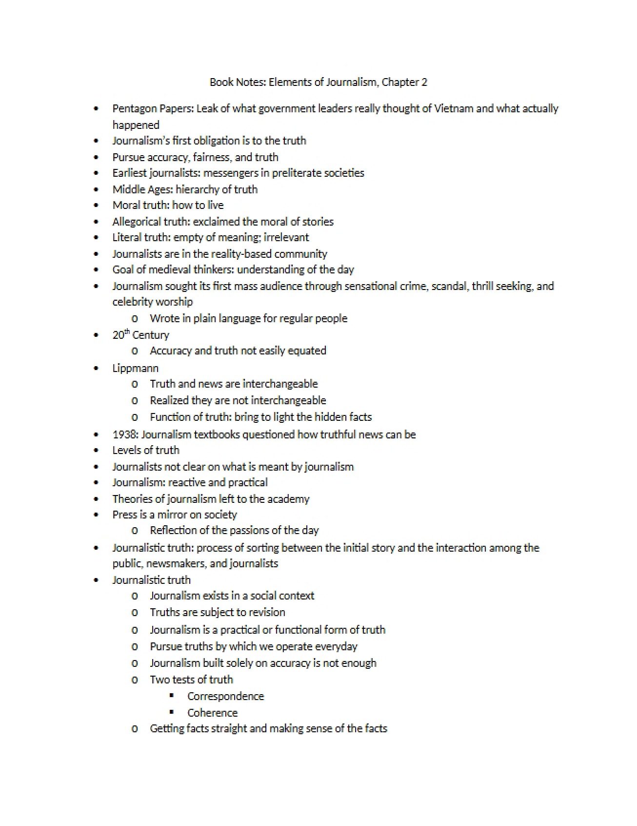 Overview of the Elements of Journalism
