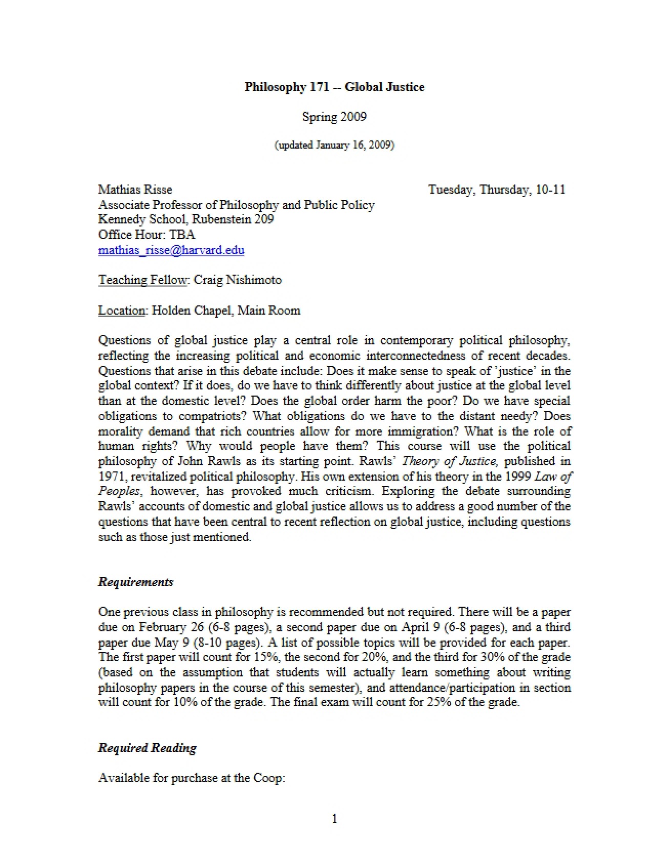 Well-Being Philosophy Syllabus