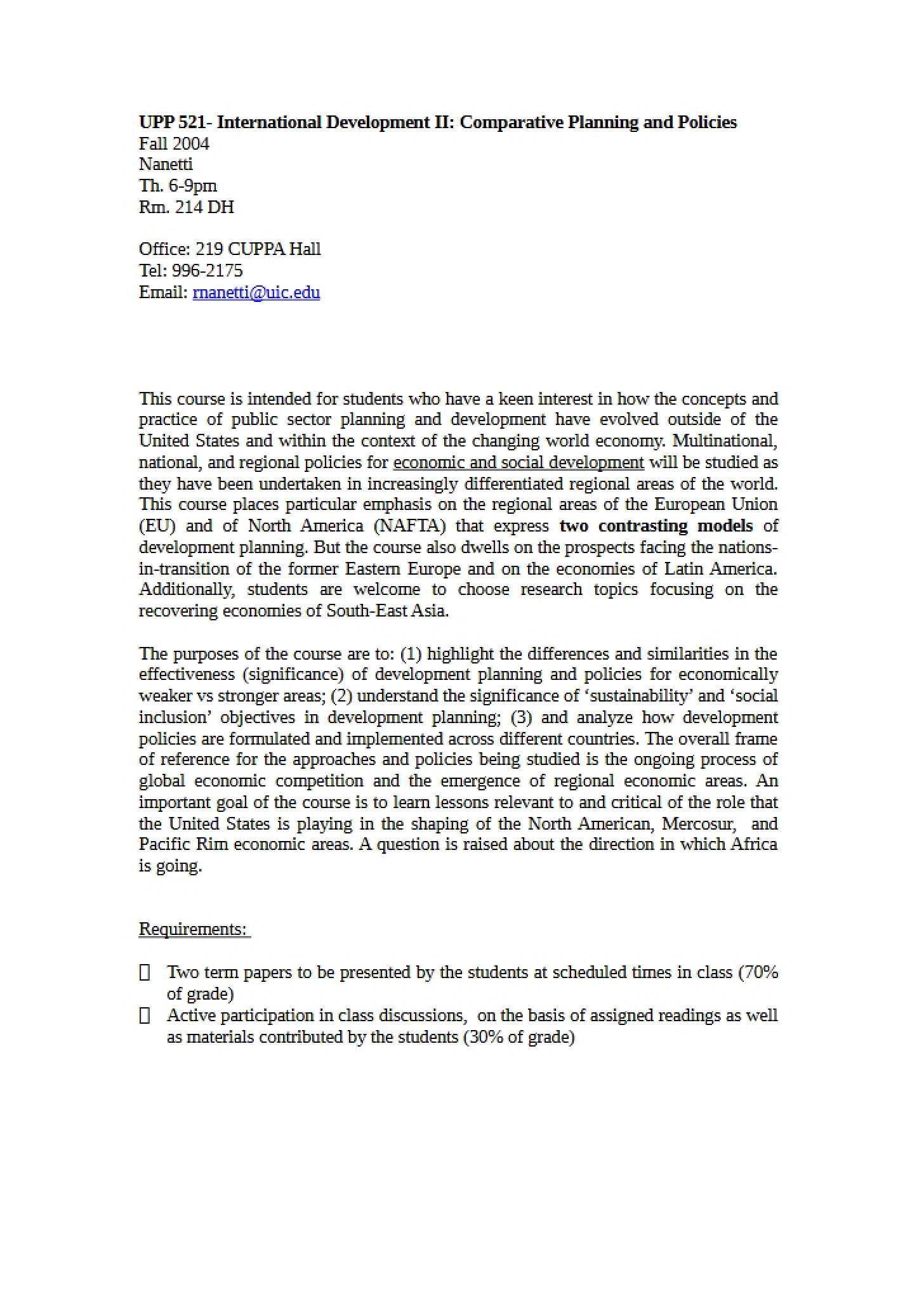 Full Course Description