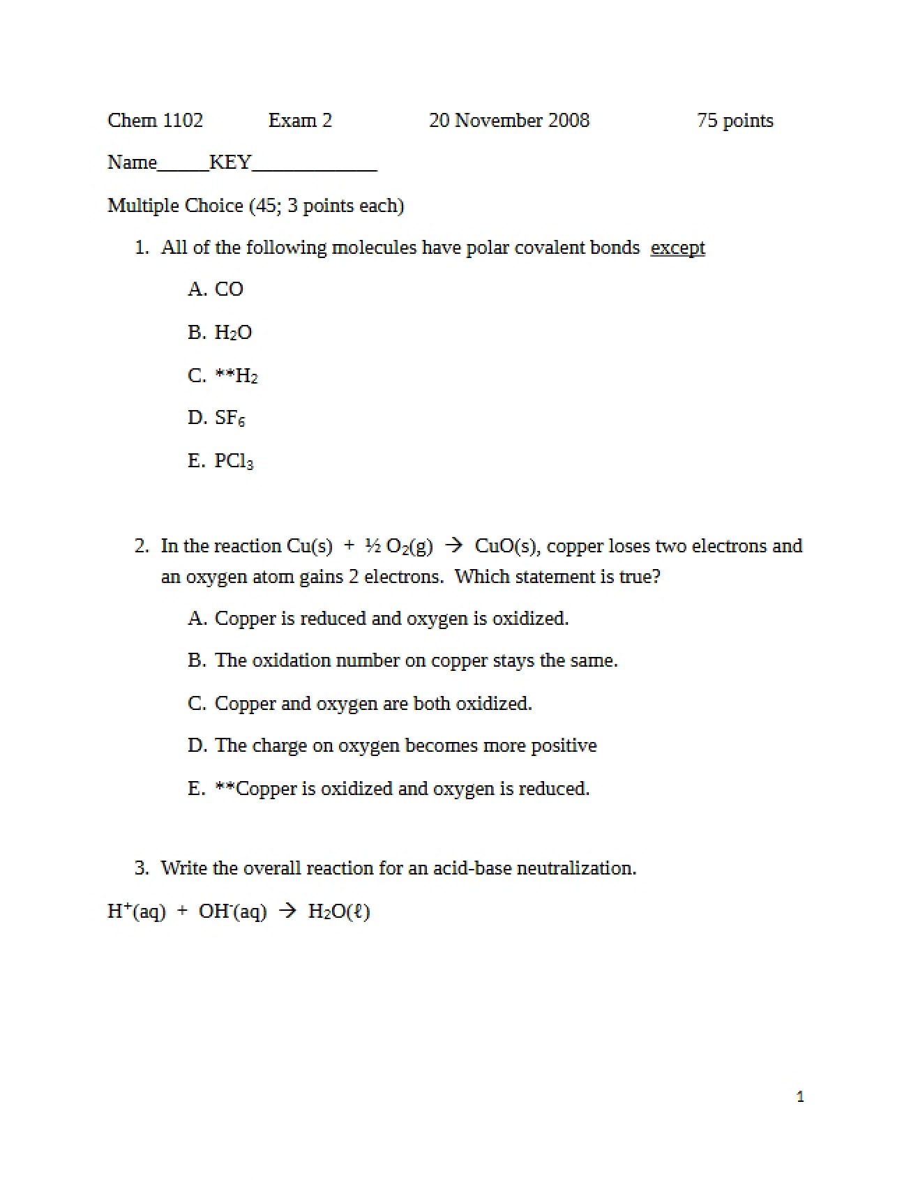 Second Exam