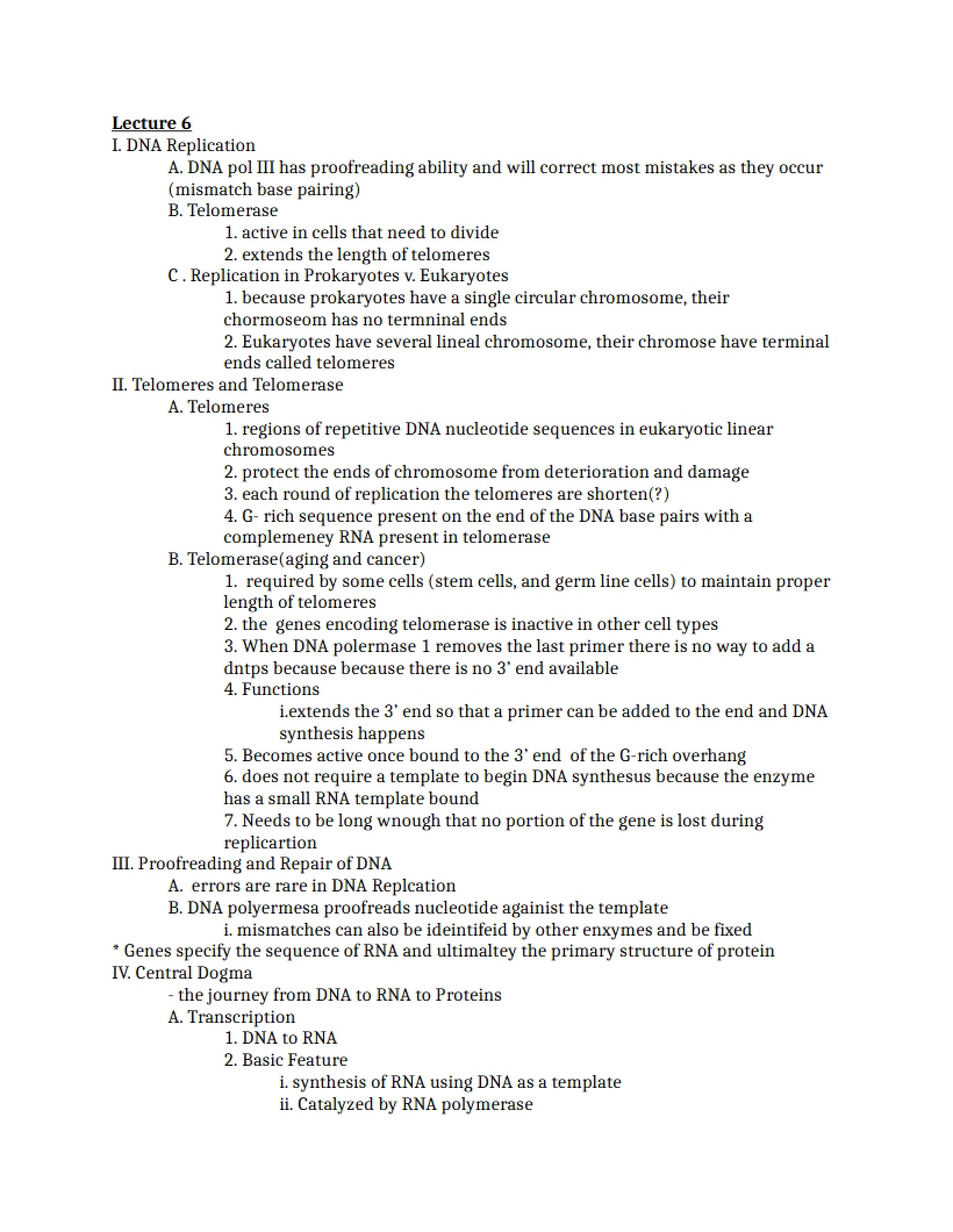 Sixth Lecture