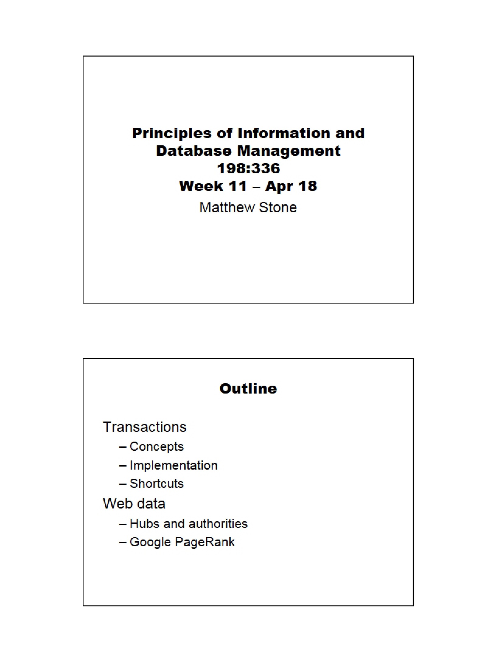 Lecture Note Data Management