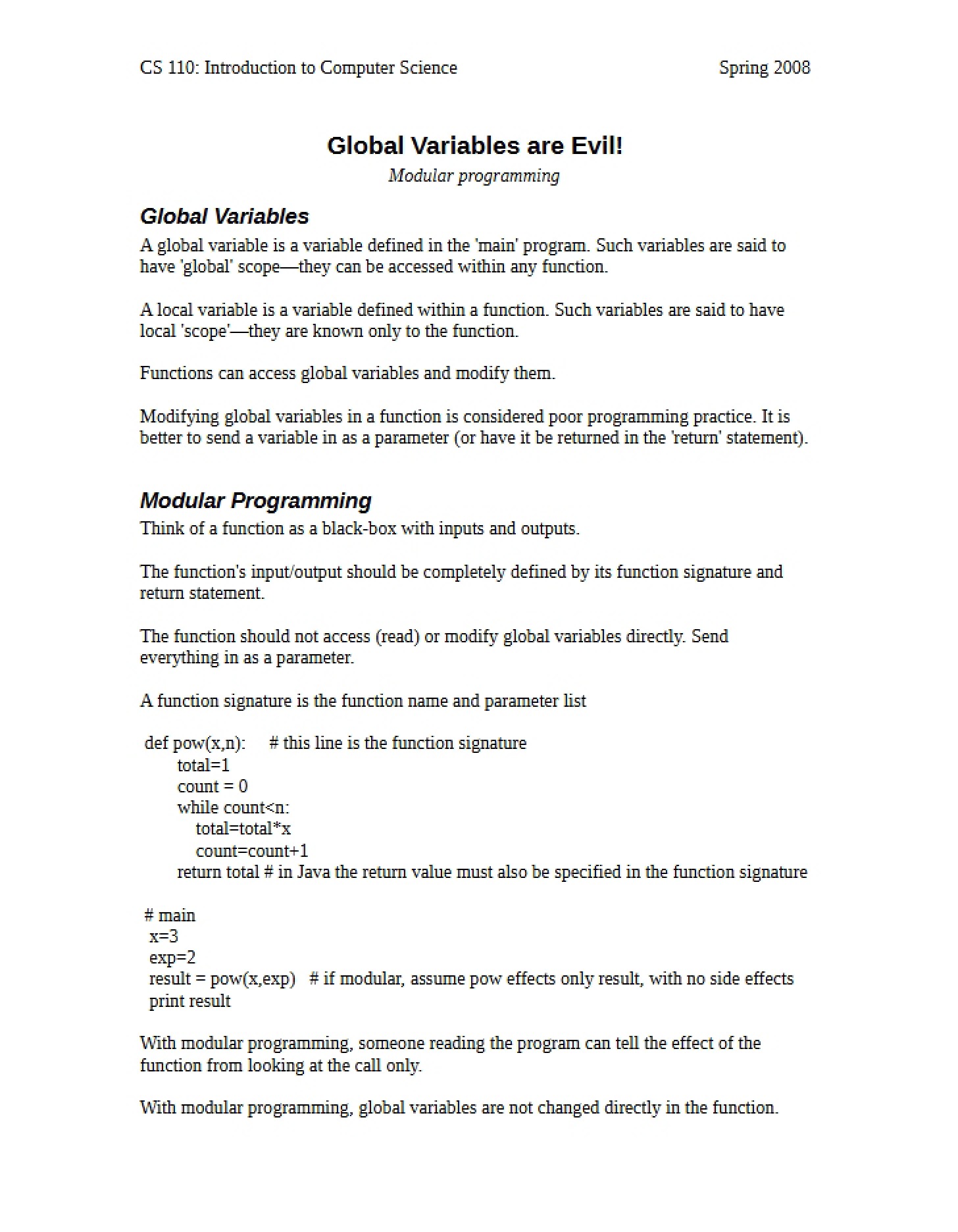 Variables Global