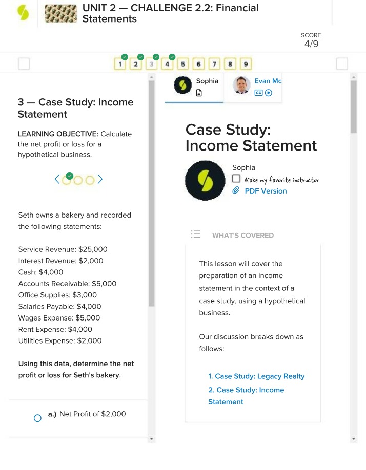 Calculating Net Profit - Seth's Bakery Case Study