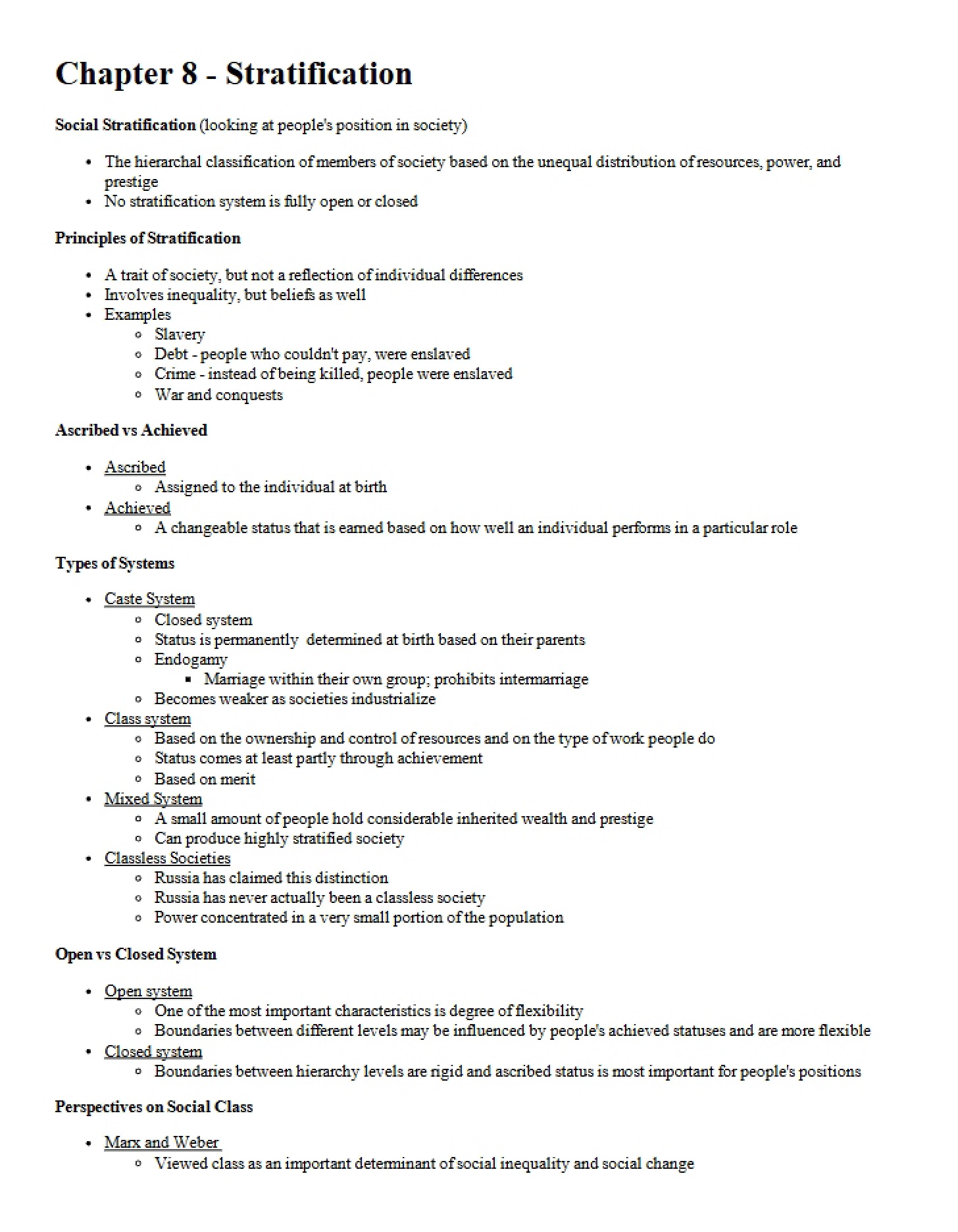 Social Stratification