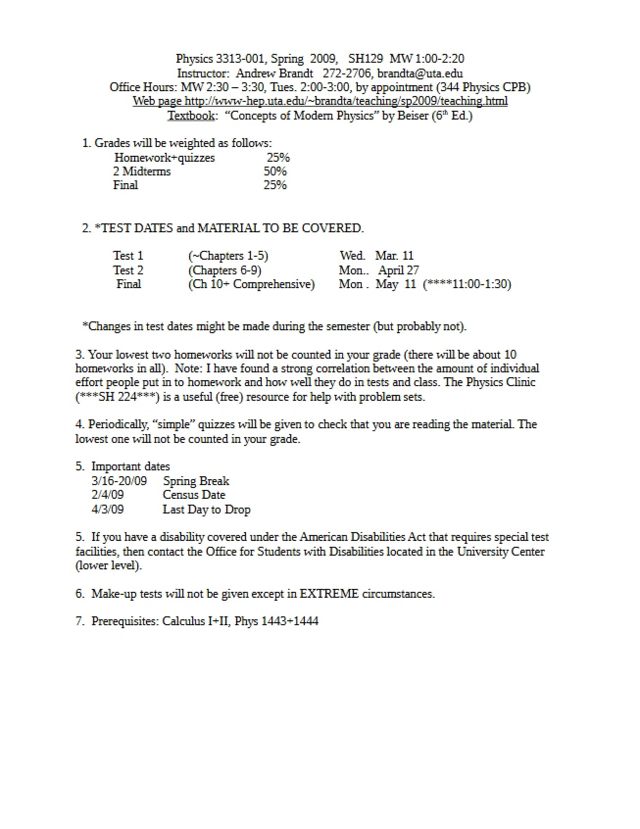 Course Syllabus
