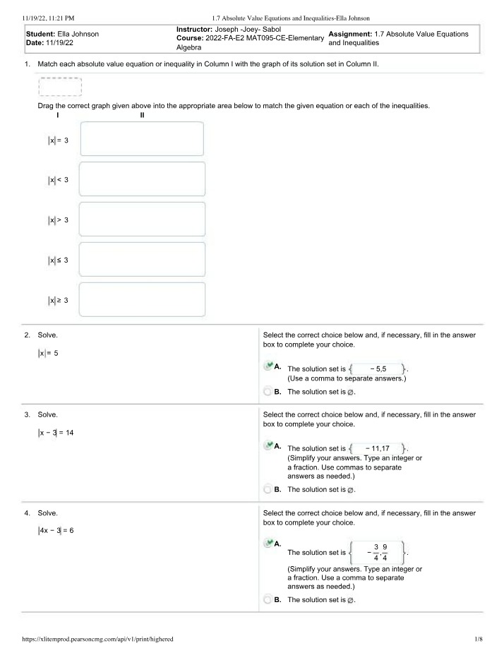 Absolute Value Equations and Inequalities Section 1.7