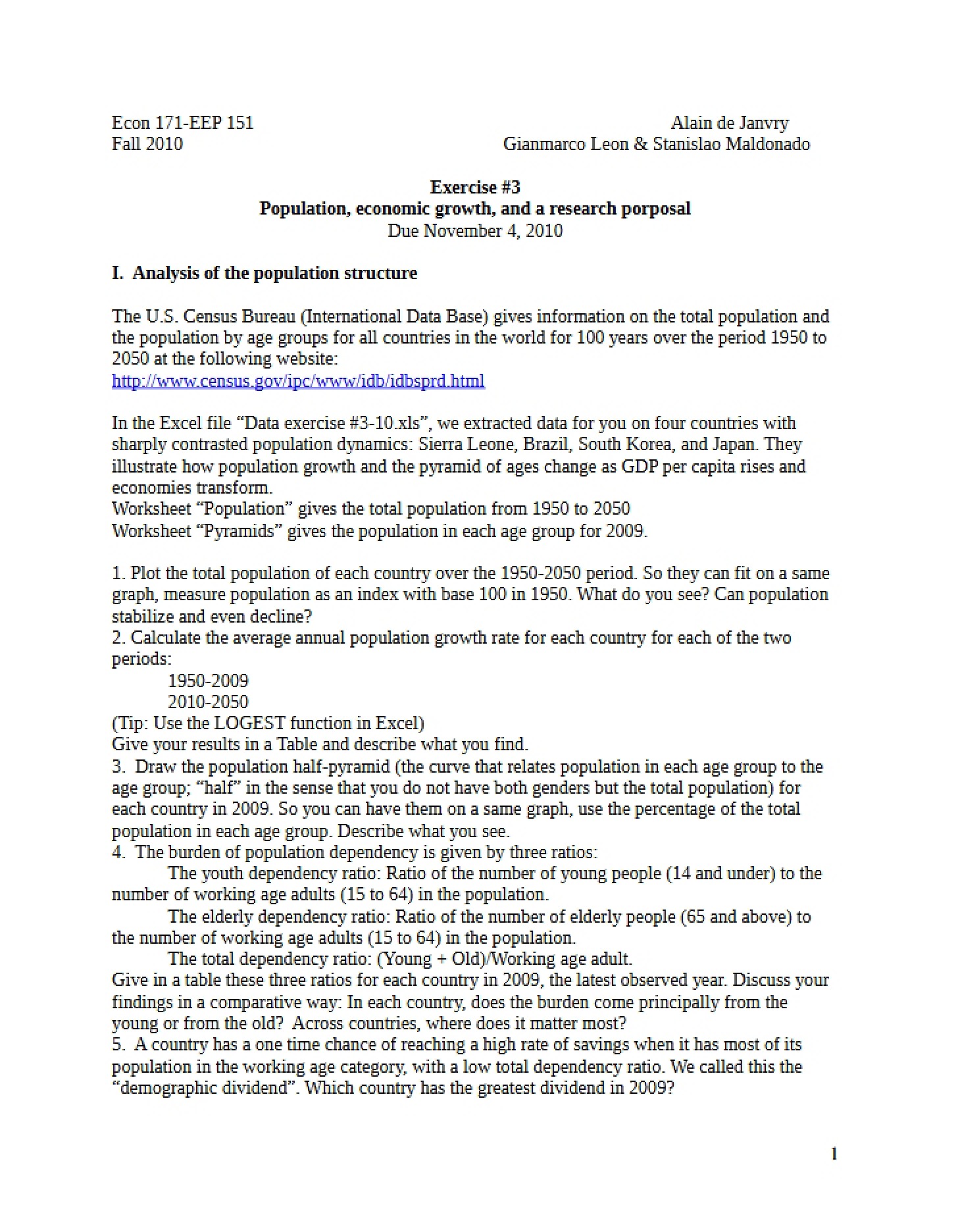 Research Proposal Economic Growth and Population