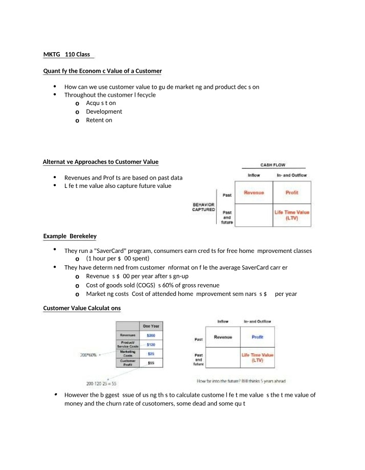 Quantifying Customer Value - Marketing and Product Maximization