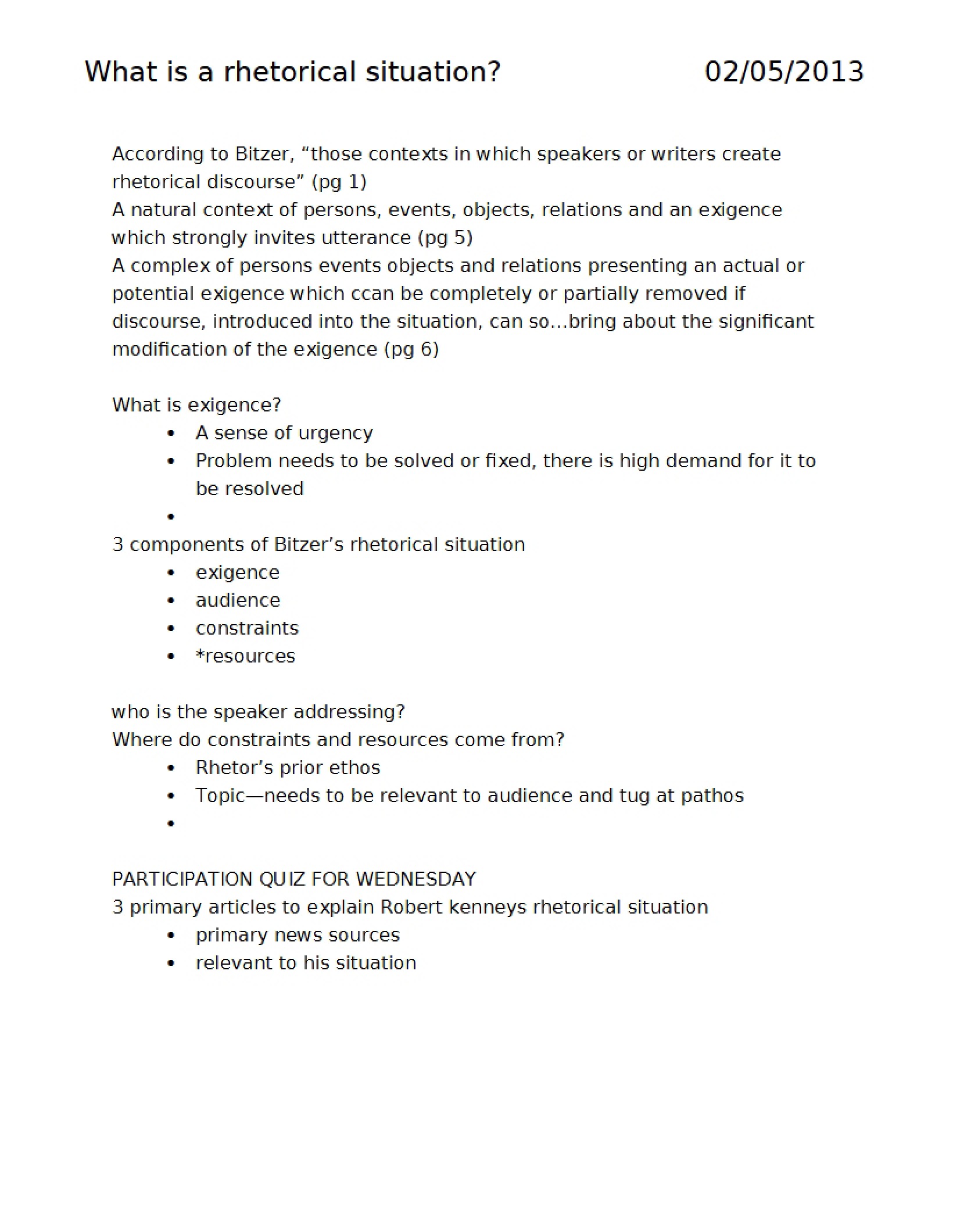 Discourse Interpretation Notes
