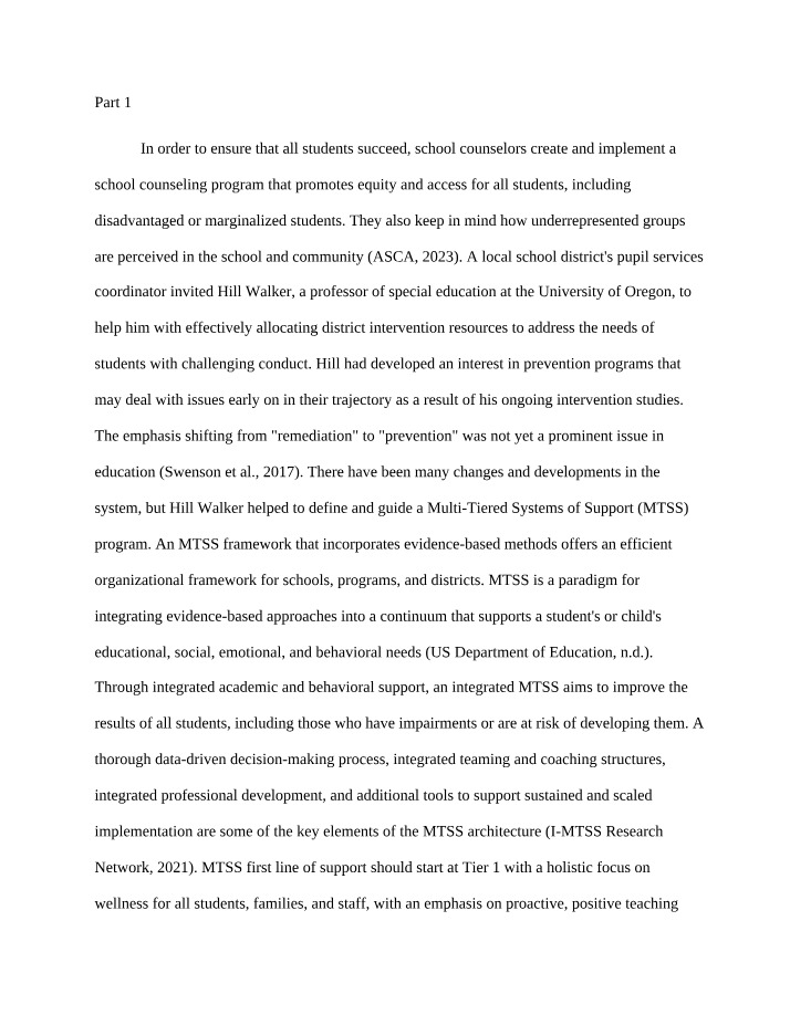 School Counseling Implementation for Equity and Access