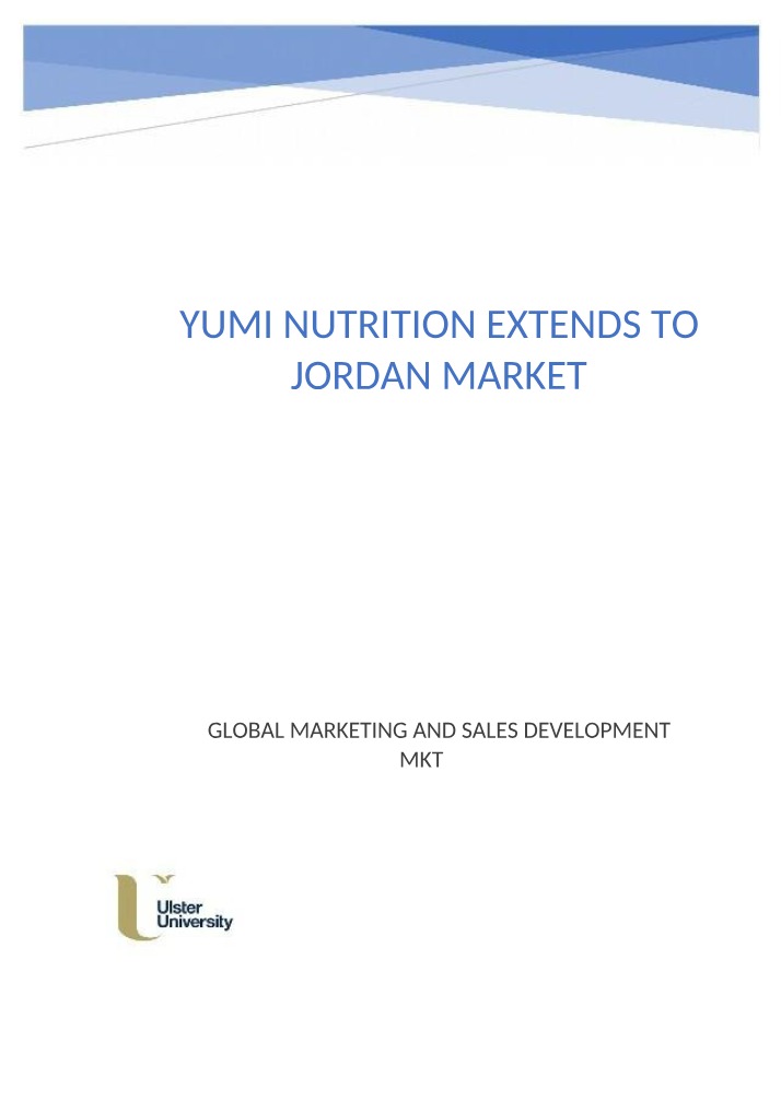 Yumi Nutrition's Market in Jordan
