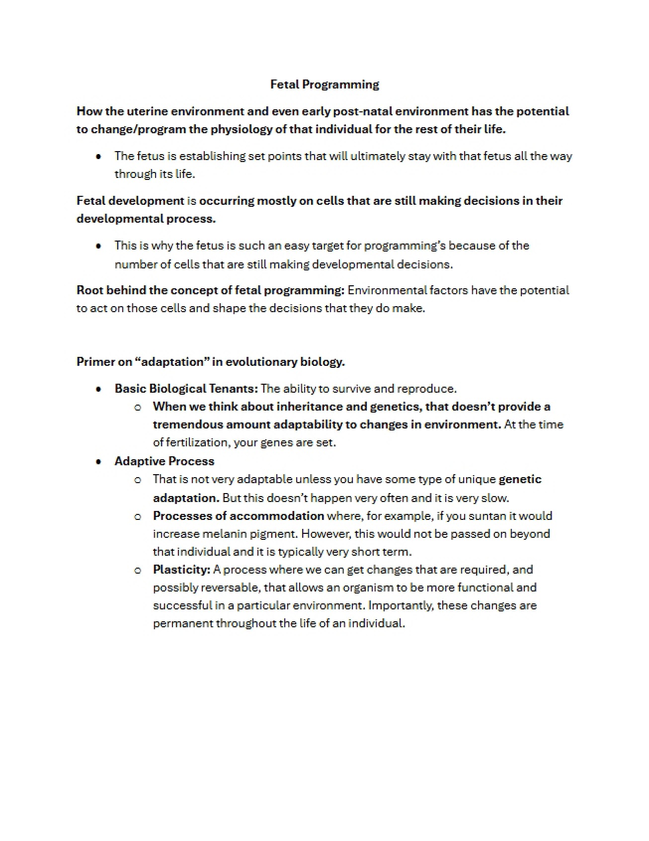 Introduction to the Concept of Fetal Programming