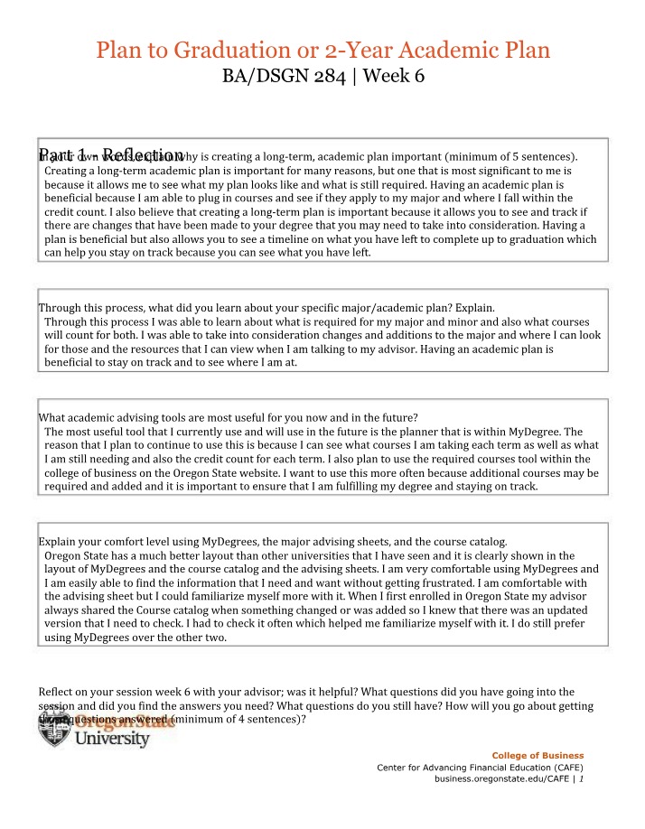2-Year Academic Plan - Graduation Path