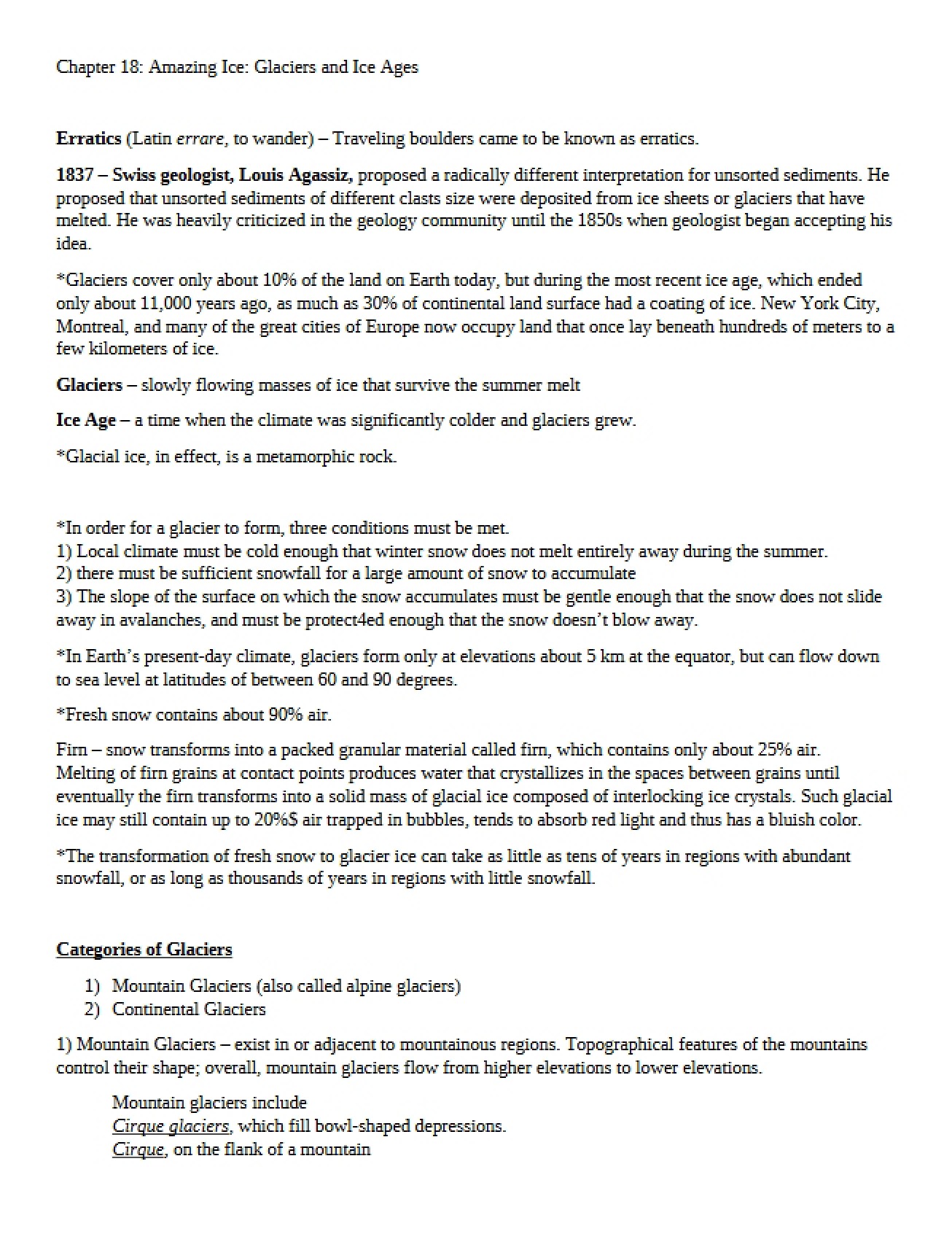Glaciers and Ice Ages Chapter 18
