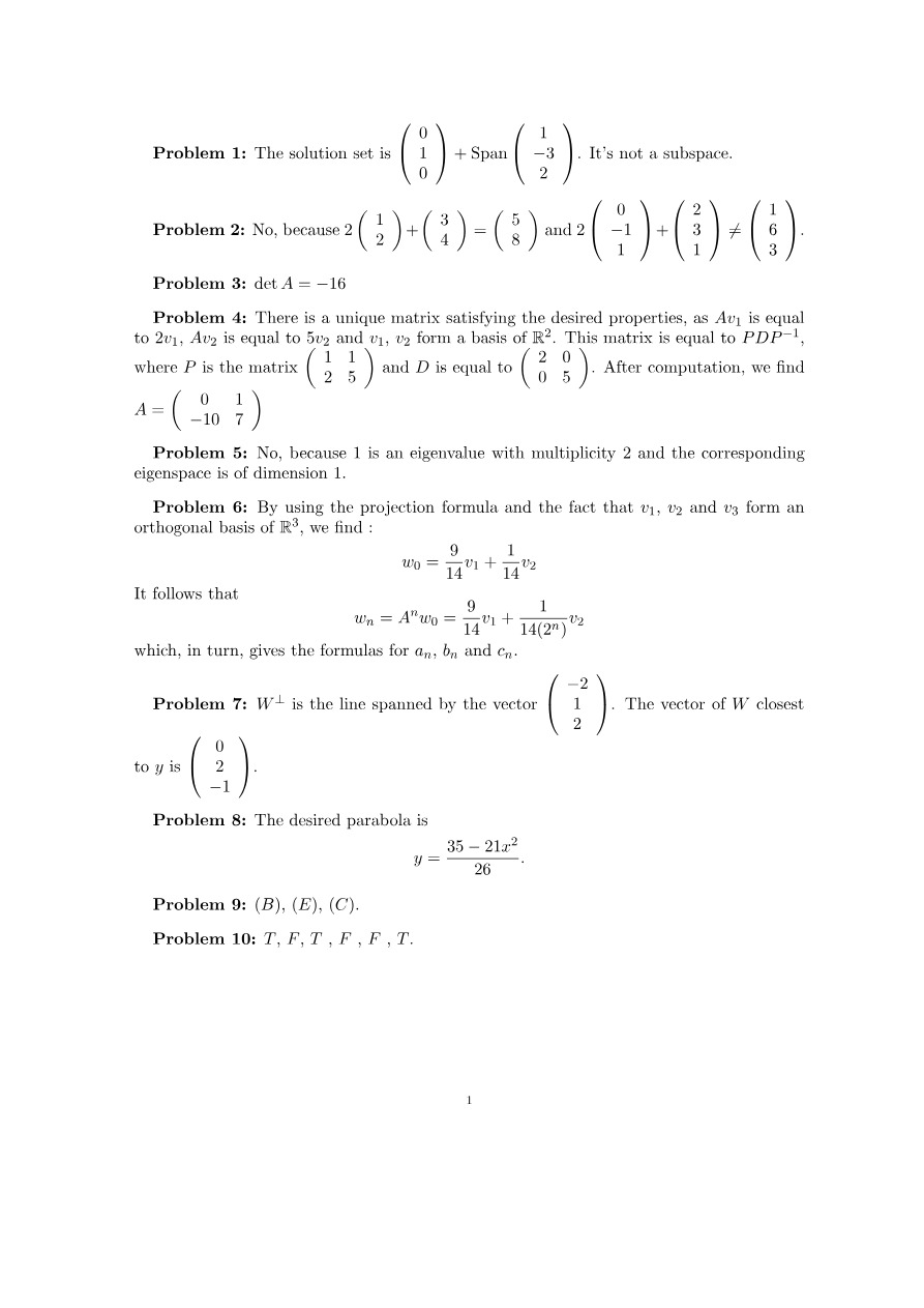 Problems and Solutions in Linear Algebra