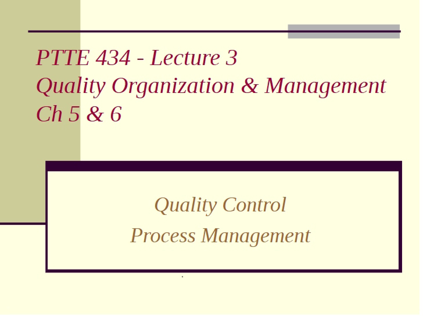 Third Lecture