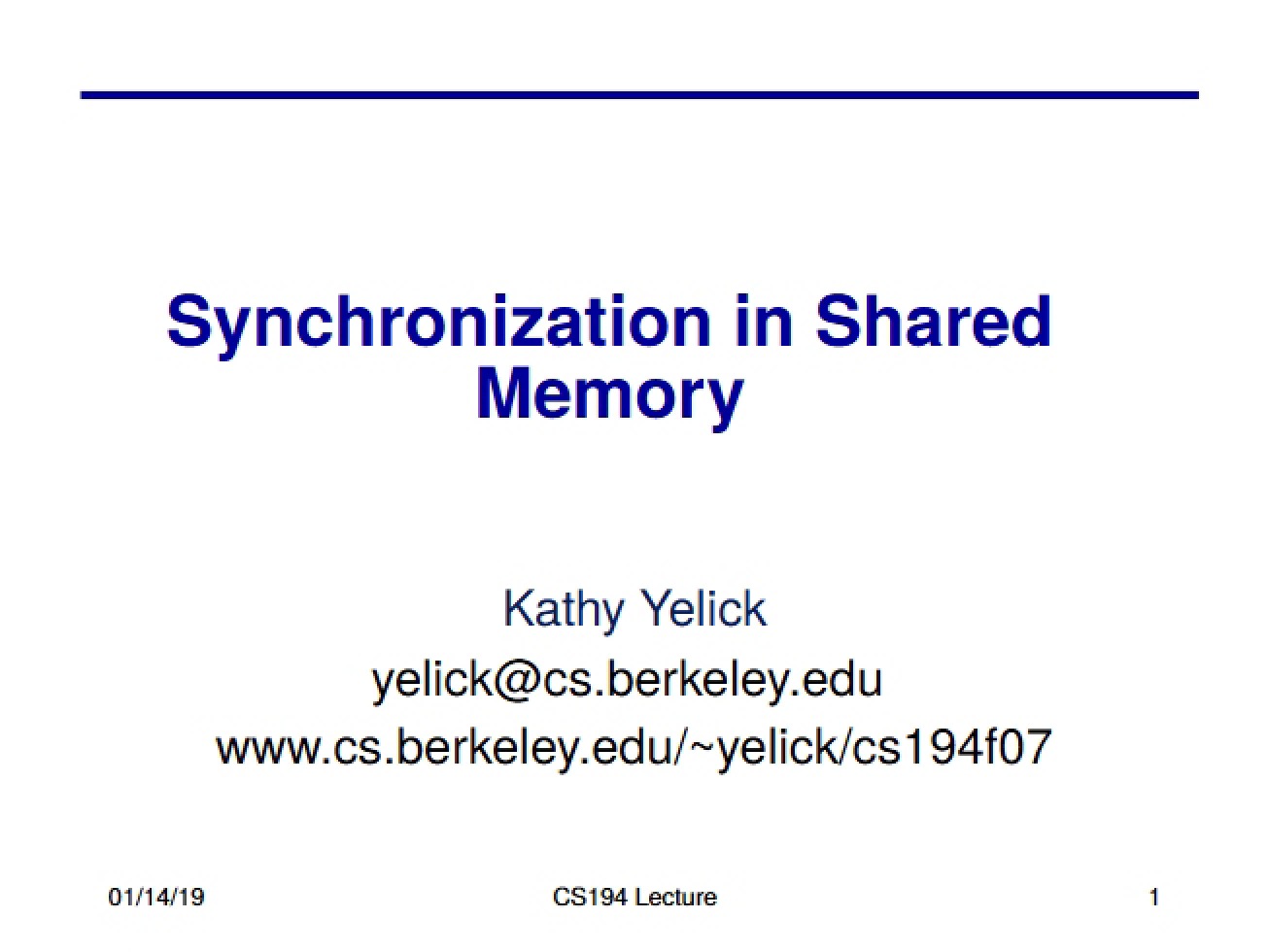Shared Memory Synchronization