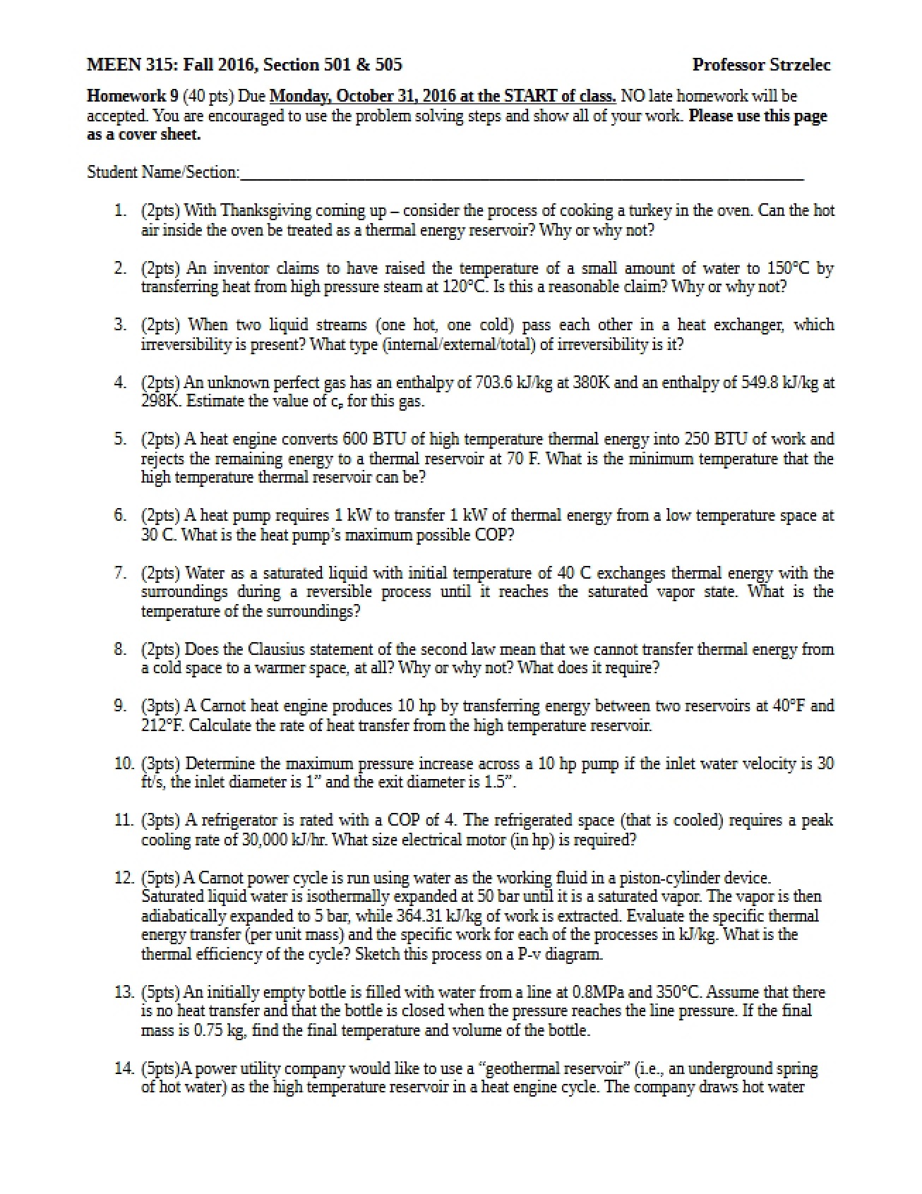 Homework Assignment Nine