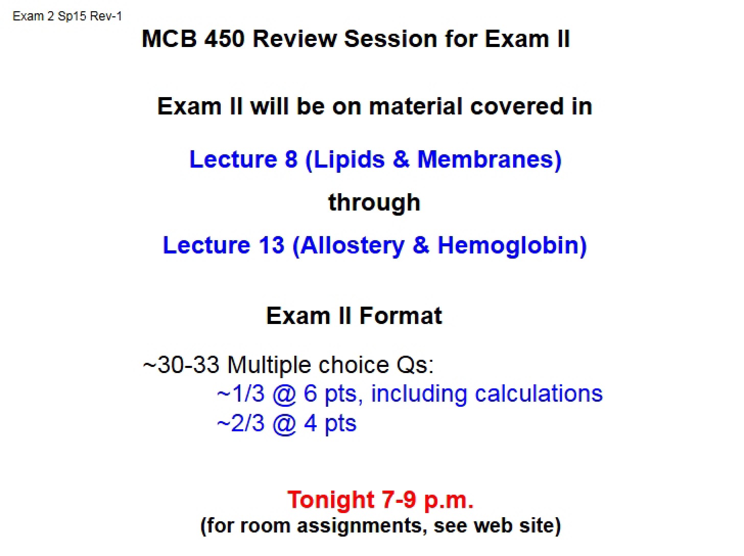 Second Exam Review