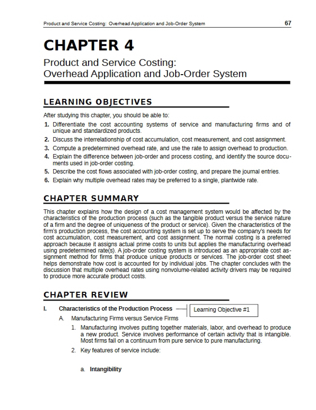 Costing for Products and Services I