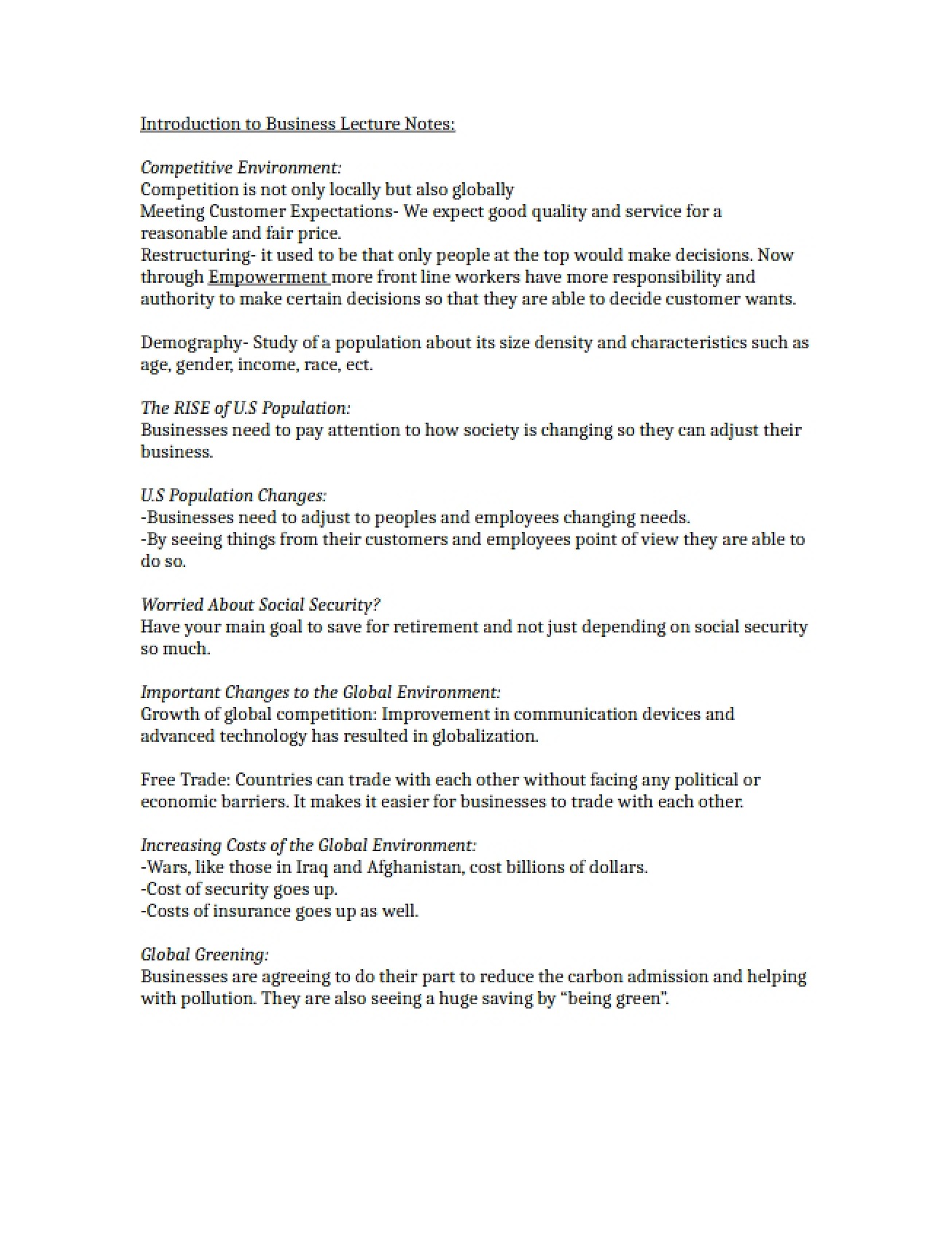 Business Course Introduction