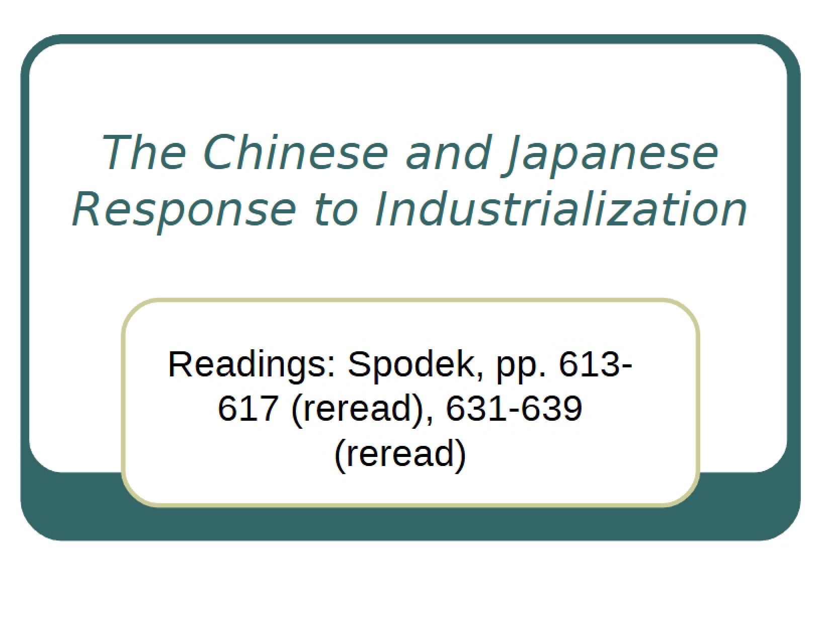 Response to Industrialization Japanese and Chinese