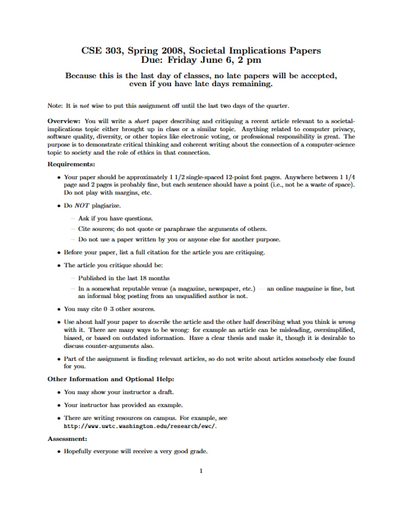 Notes from Lecture - 2 Pages
