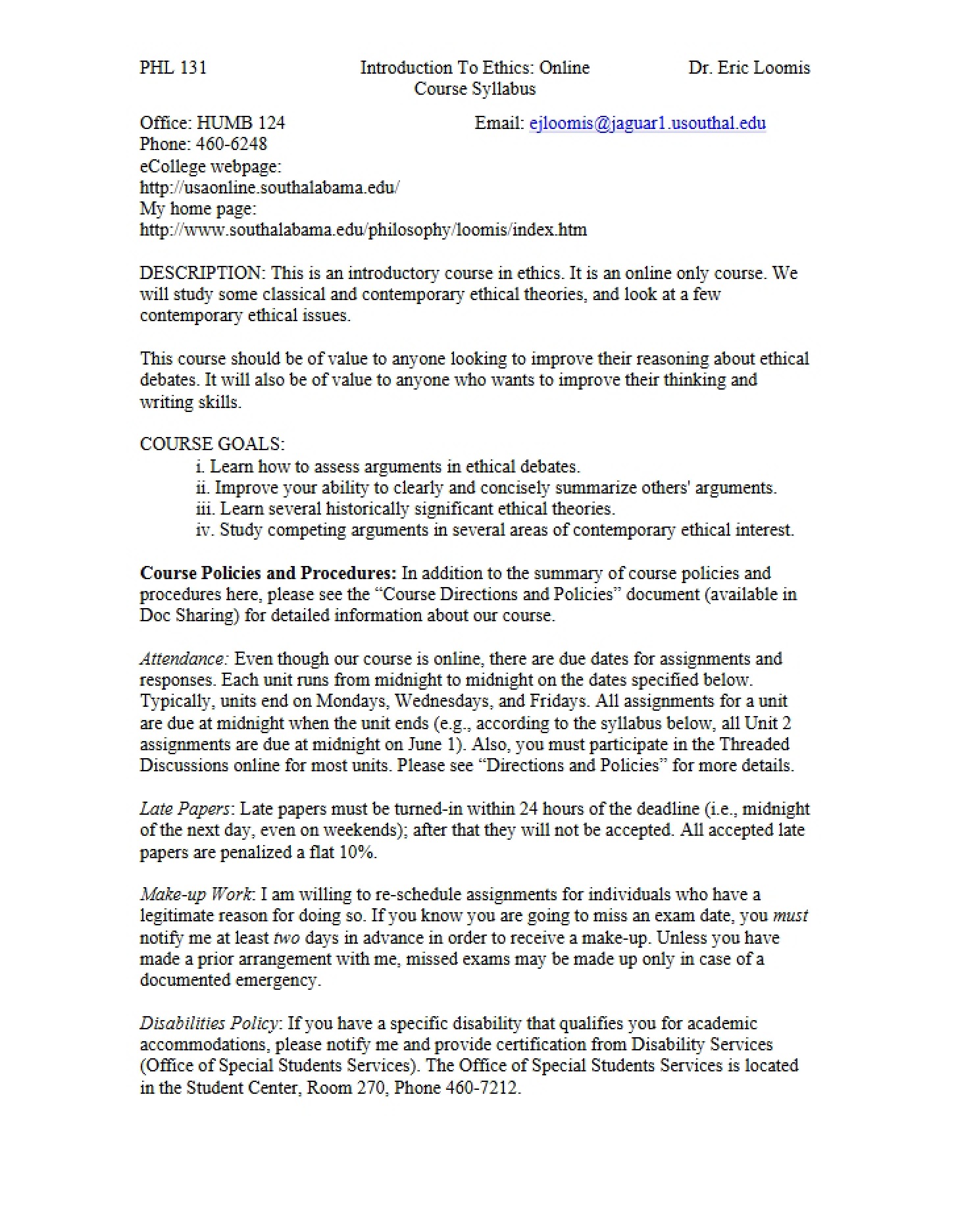 Course Syllabus