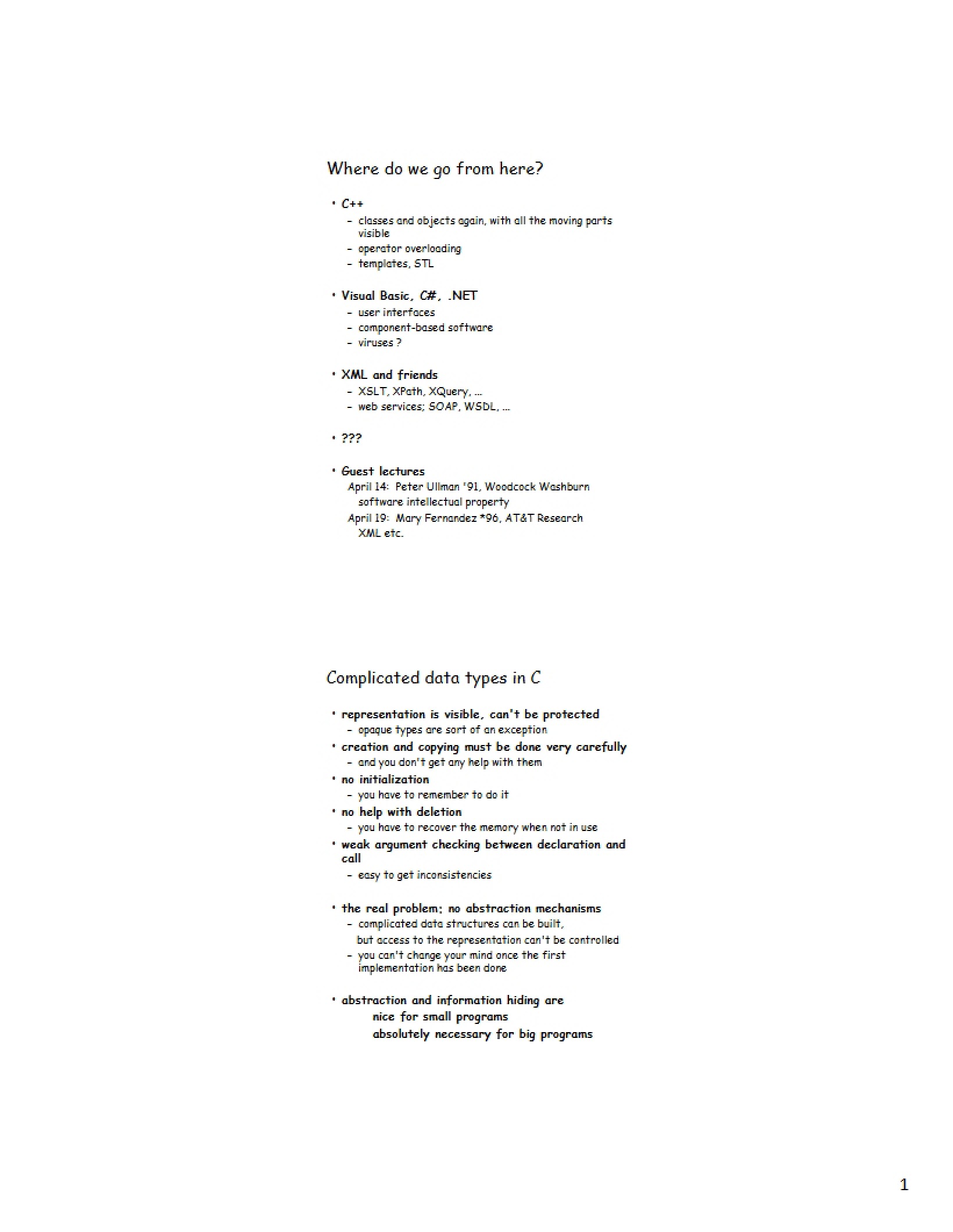 Complex C Data Types