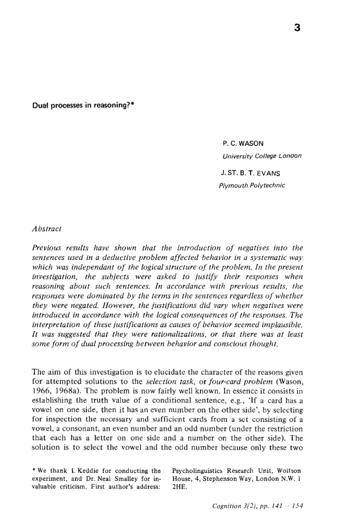 Two-System Models of Logical Reasoning