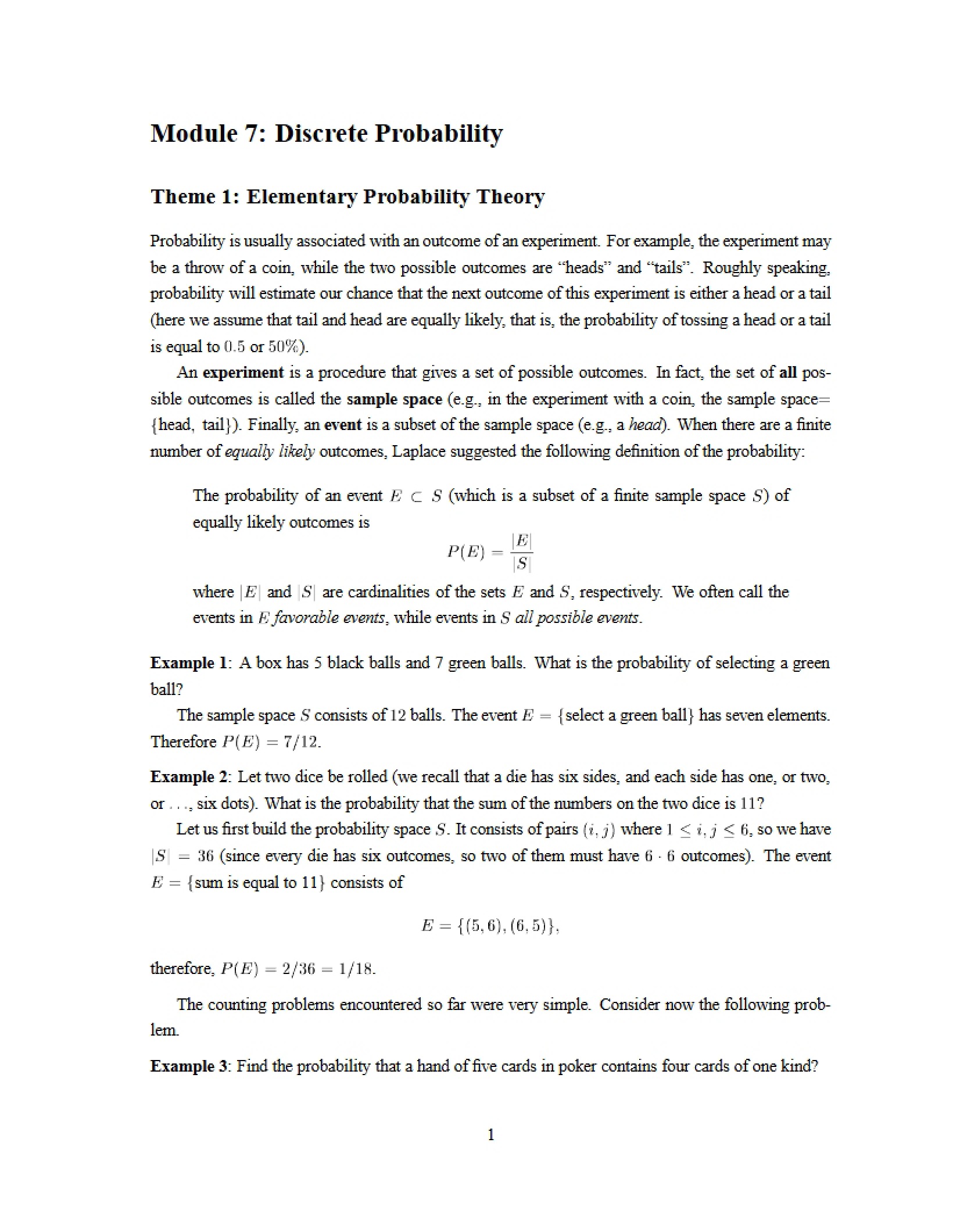 Probability (Discrete)